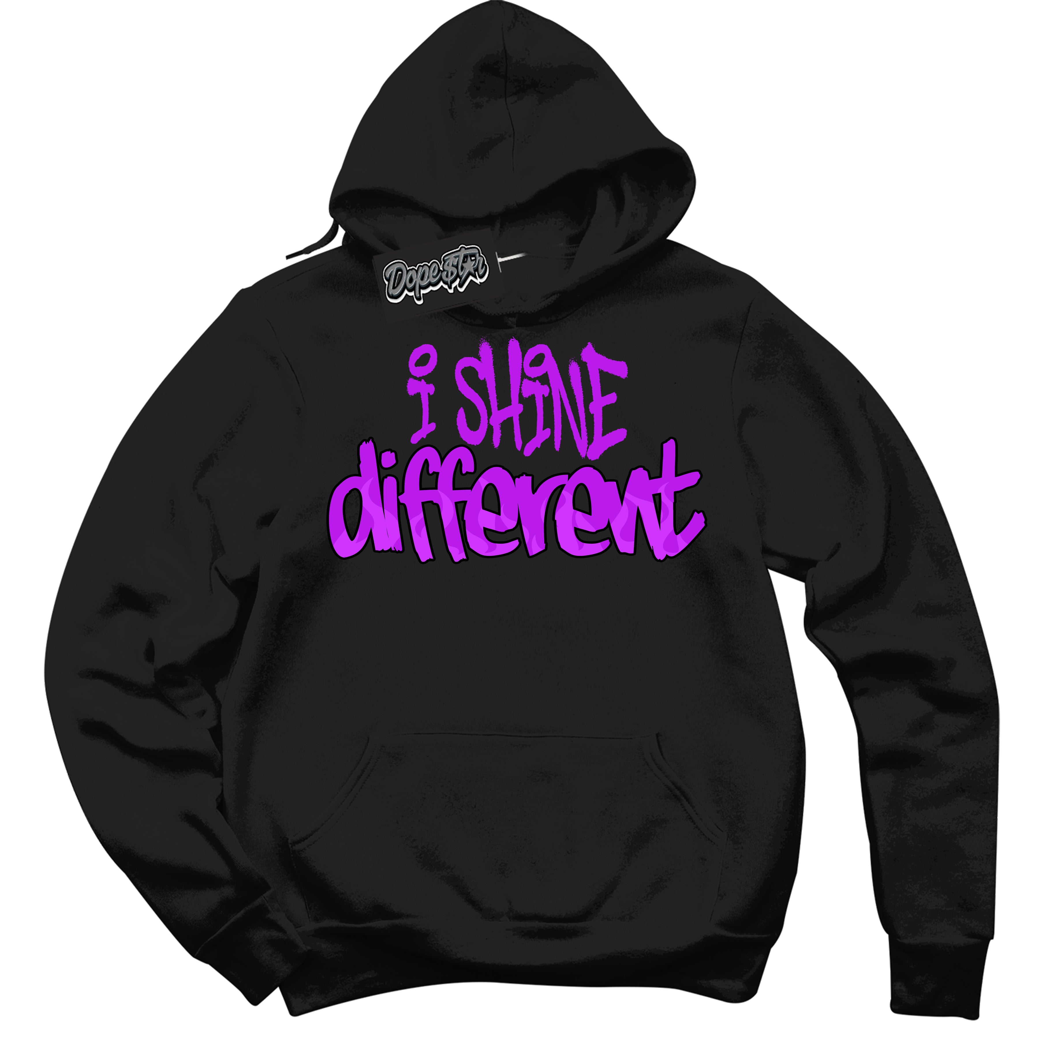 Cool Black Hoodie with “ I Shine Different ” design that Perfectly Matches RTKT Genesis Dunk Sneakers.