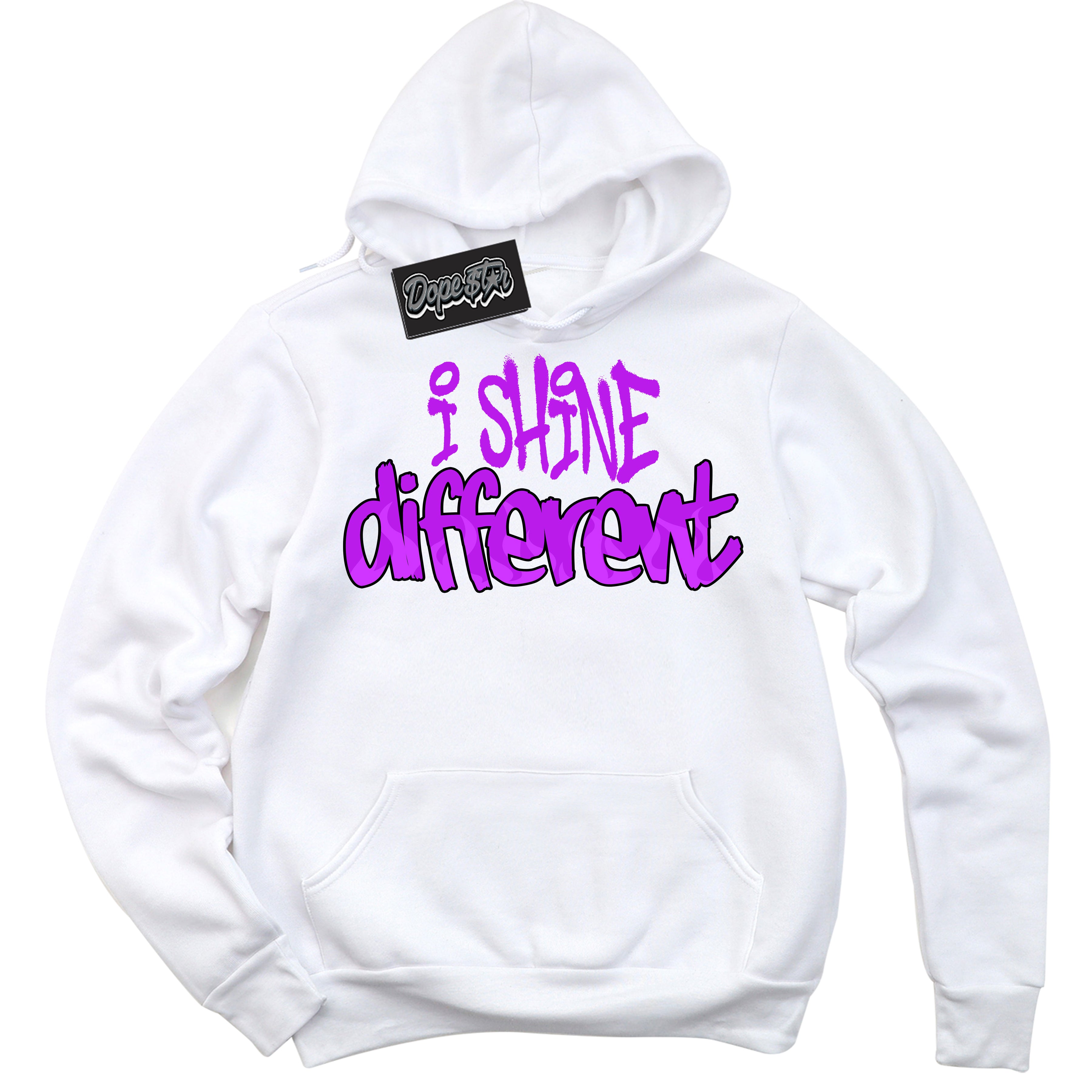 Cool White Hoodie with “ I Shine Different ” design that Perfectly Matches RTKT Genesis Dunk Sneakers.