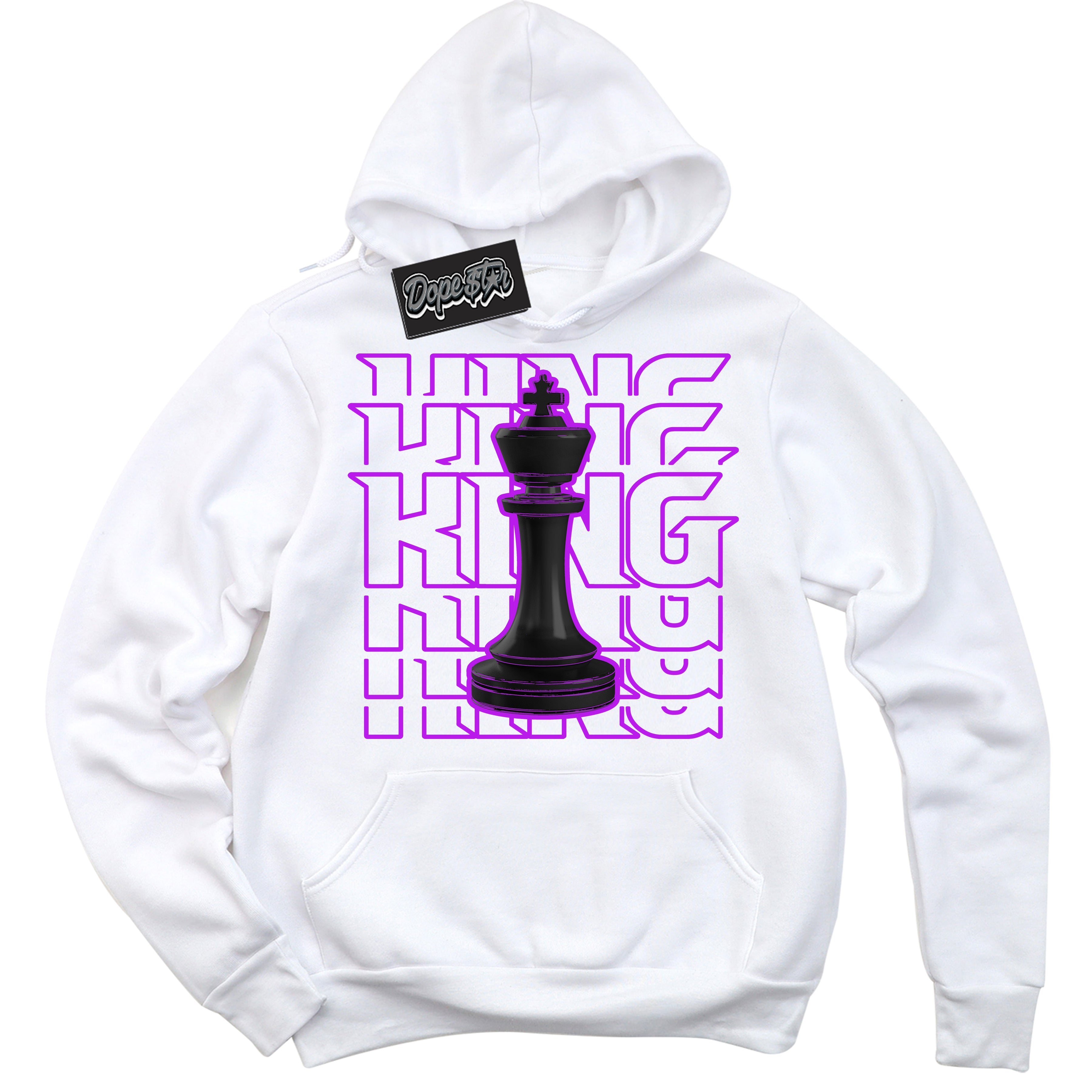 Cool White Hoodie with “ King Chess ” design that Perfectly Matches RTKT Genesis Dunk Sneakers.