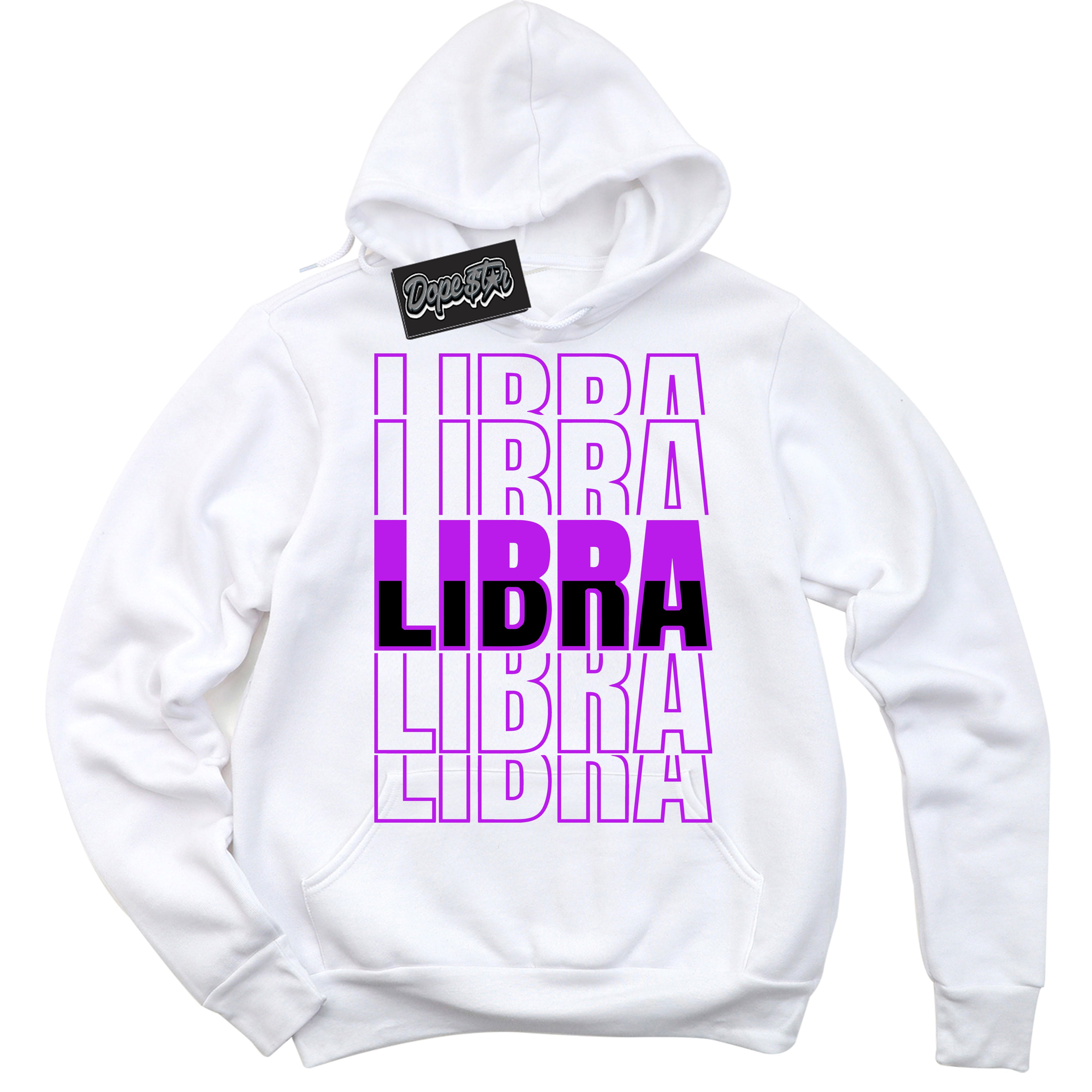 Cool White Hoodie with “ Libra ” design that Perfectly Matches RTKT Genesis Dunk Sneakers.