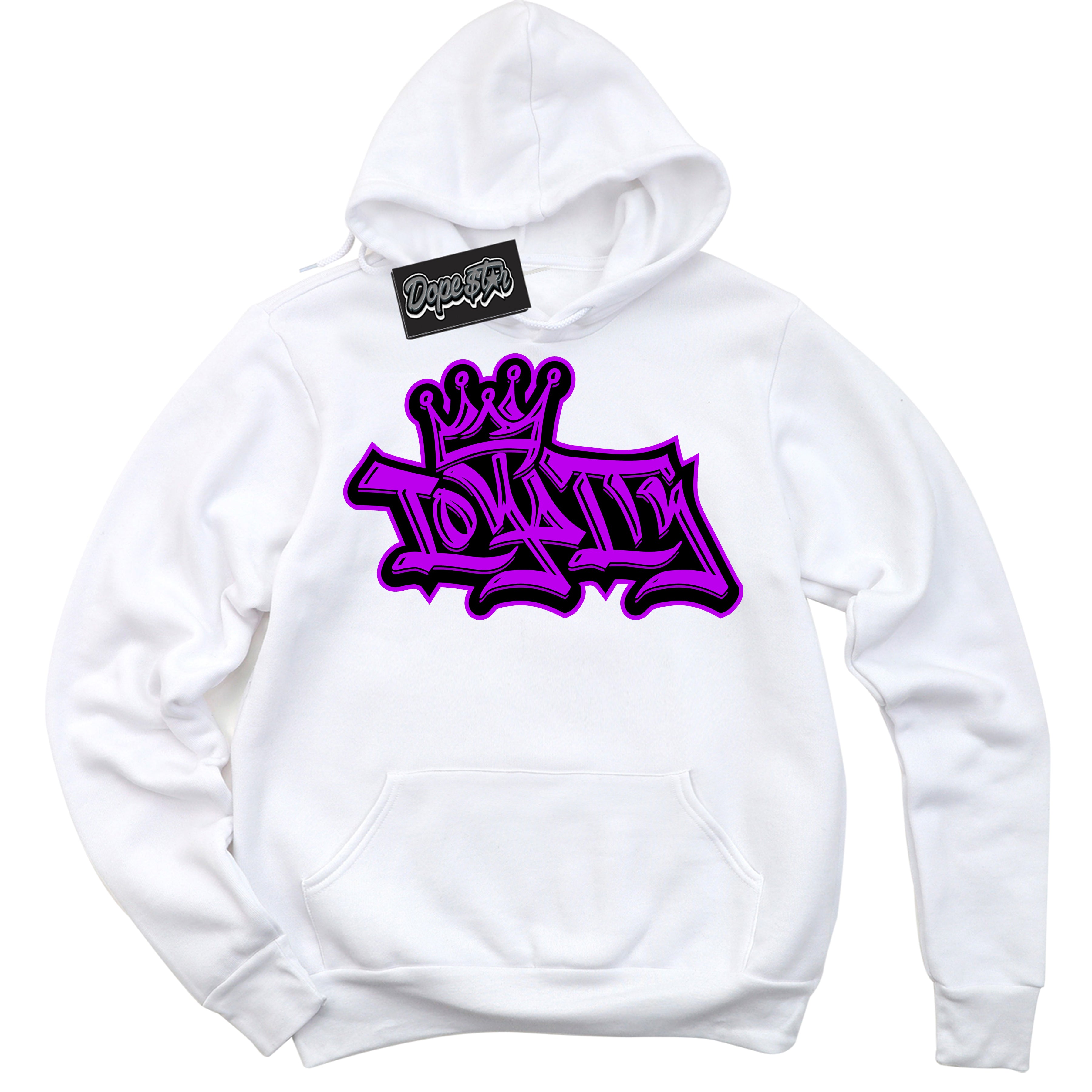 Cool White Hoodie with “ Loyalty Crown ” design that Perfectly Matches RTKT Genesis Dunk Sneakers.