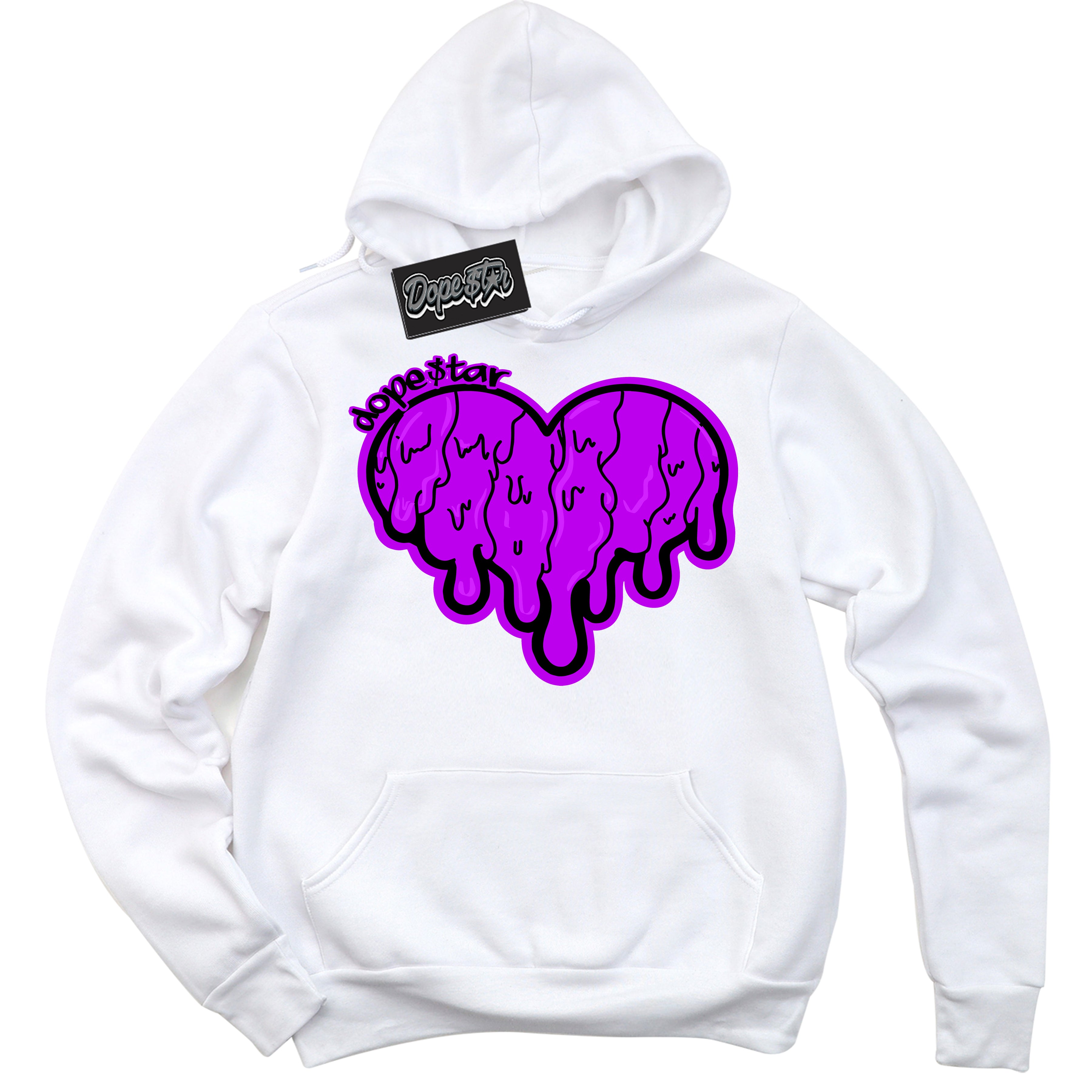 Cool White Hoodie with “ Melting Heart ” design that Perfectly Matches RTKT Genesis Dunk Sneakers.