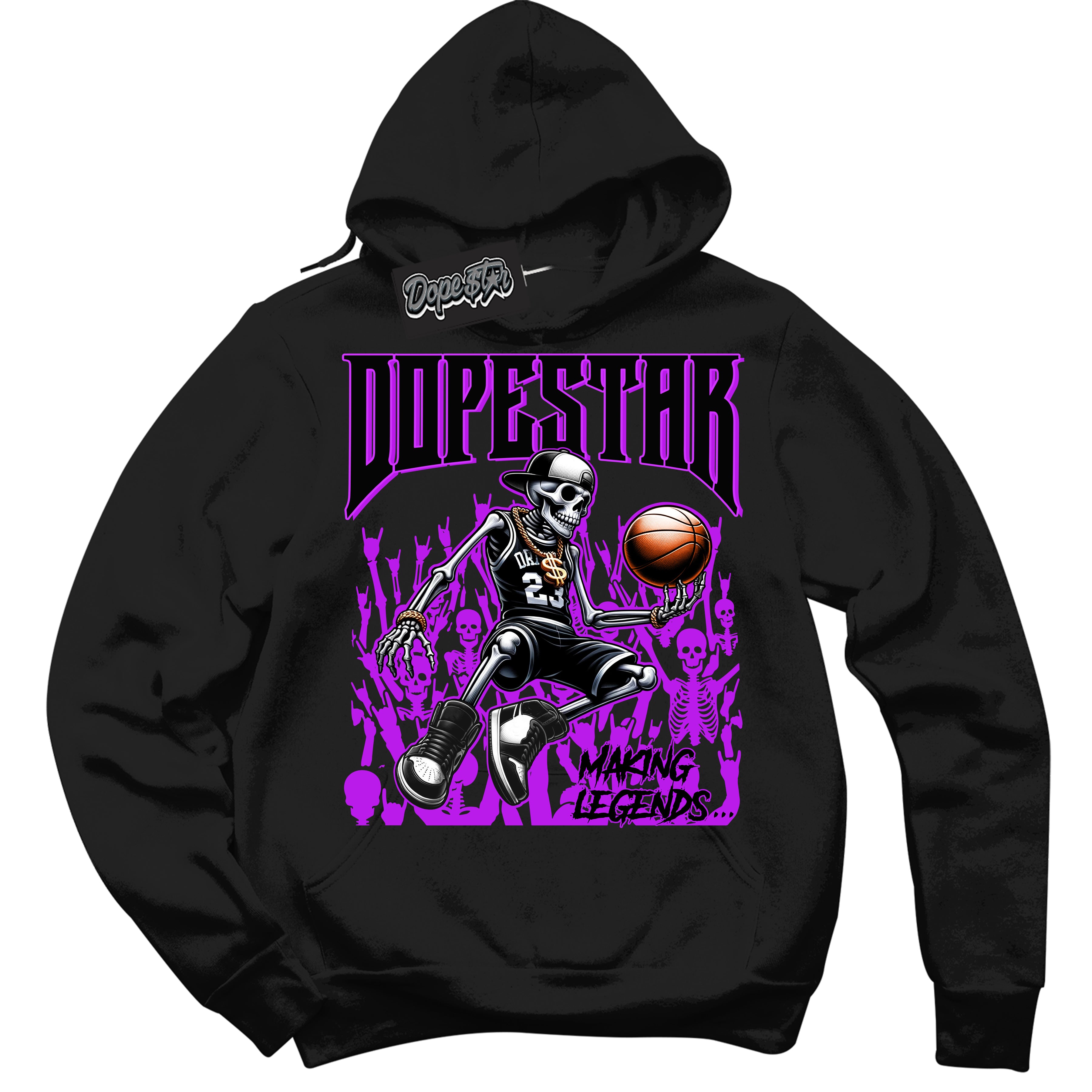 Cool Black Hoodie with “ Making Legends ” design that Perfectly Matches RTKT Genesis Dunk Sneakers.