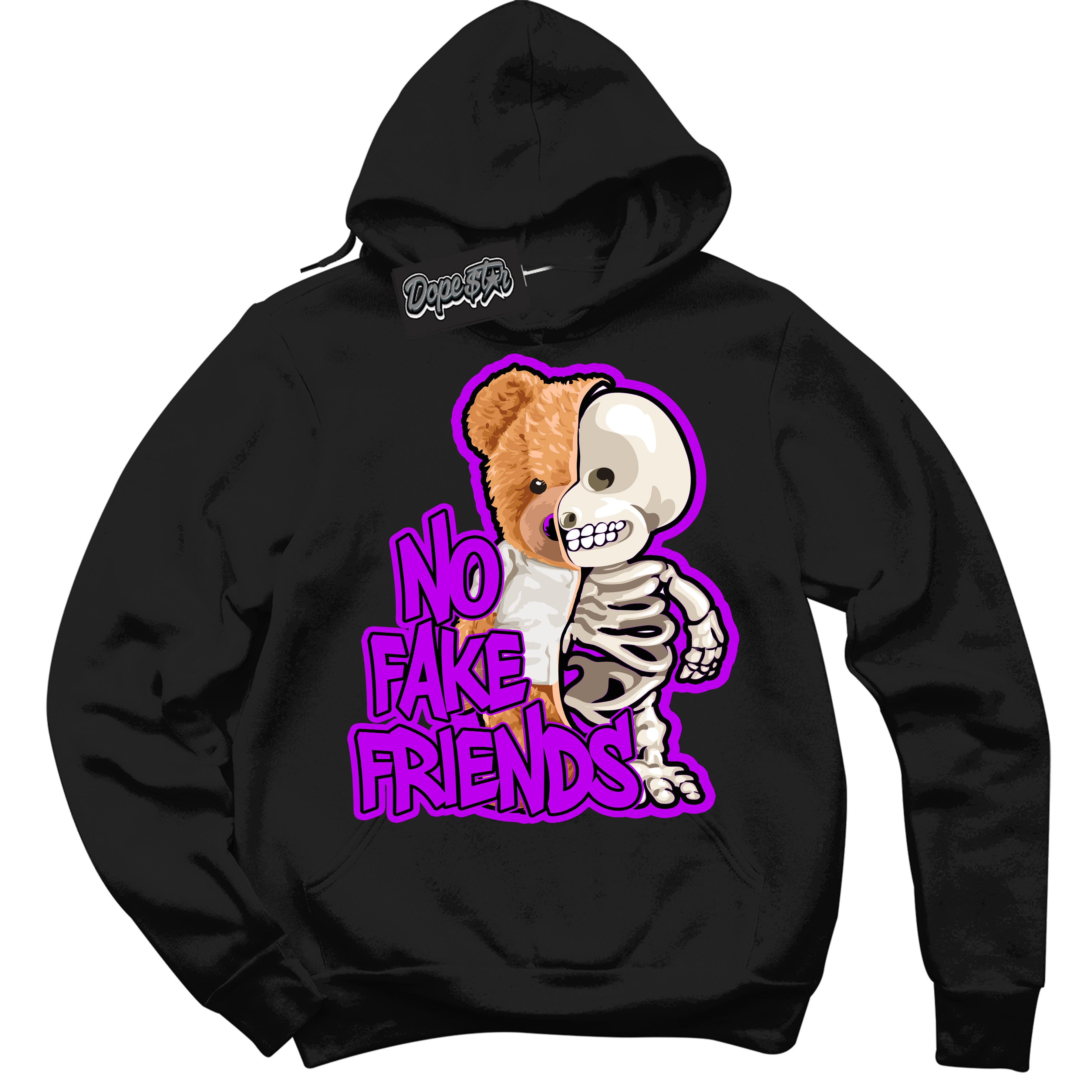 Cool Black Hoodie with “ No Fake Friends ” design that Perfectly Matches RTKT Genesis Dunk Sneakers.