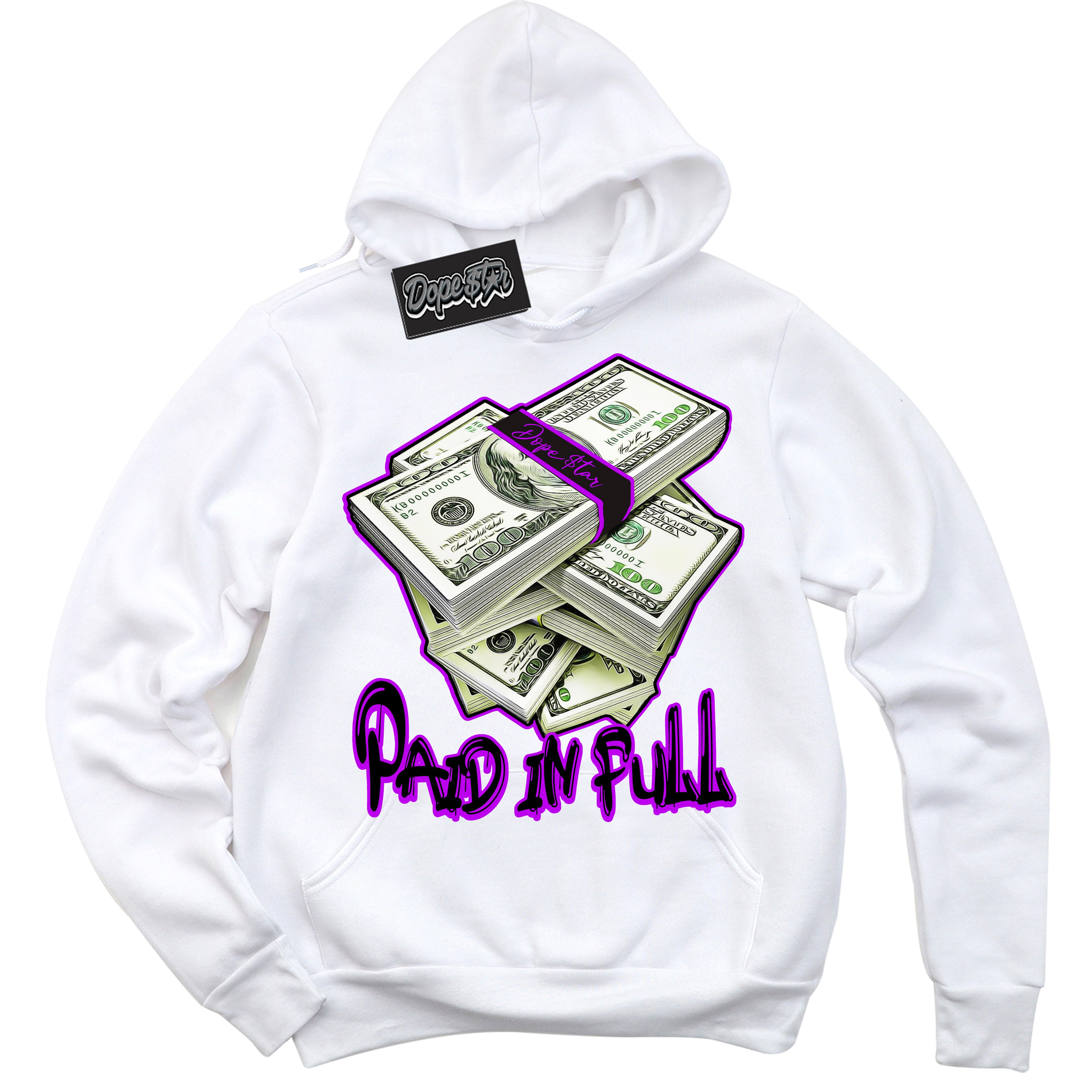 Cool White Hoodie with “ Paid In Full ” design that Perfectly Matches RTKT Genesis Dunk Sneakers.