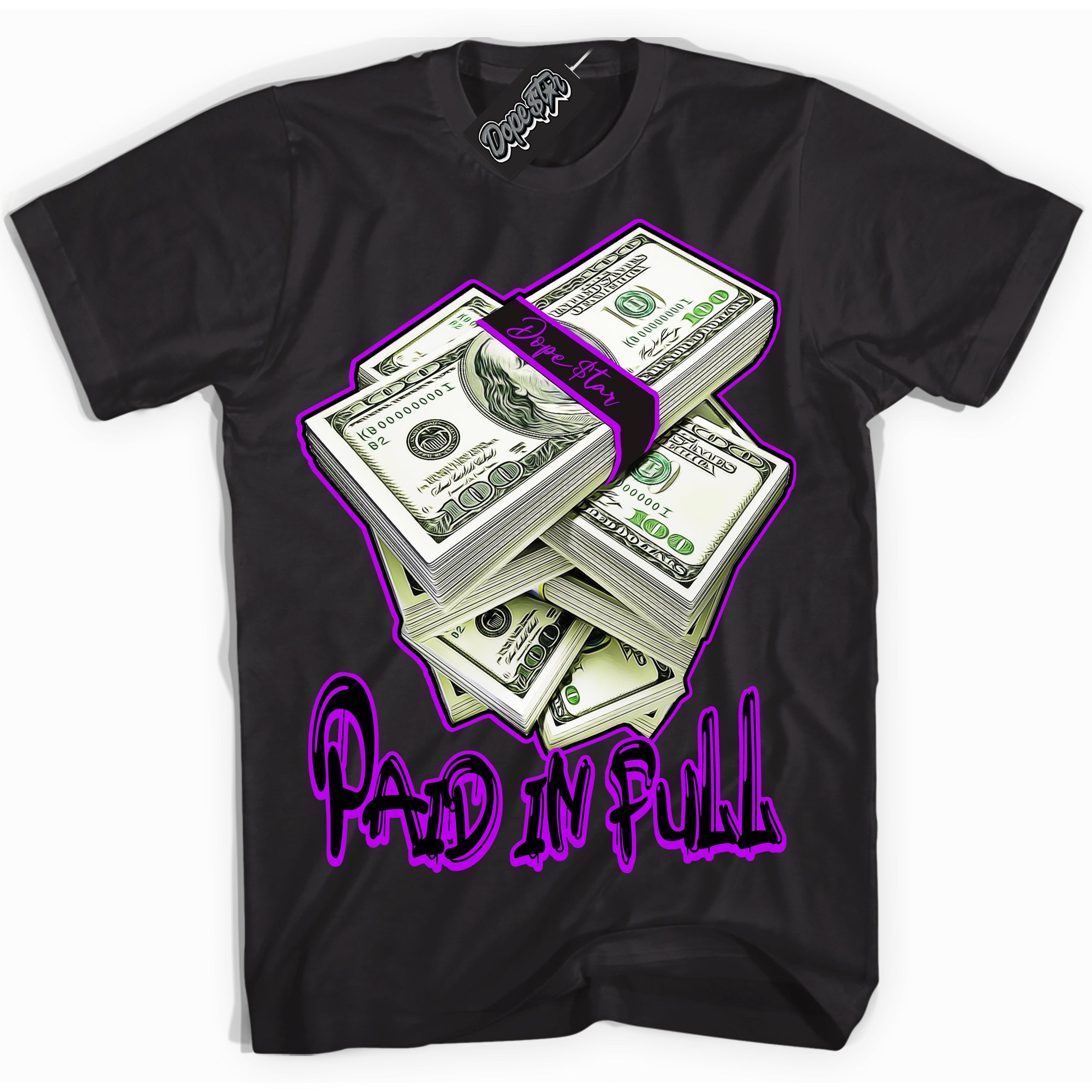 Cool Black Shirt with “ Paid In Full” design that perfectly matches RTKT Genesis Dunk Sneakers.
