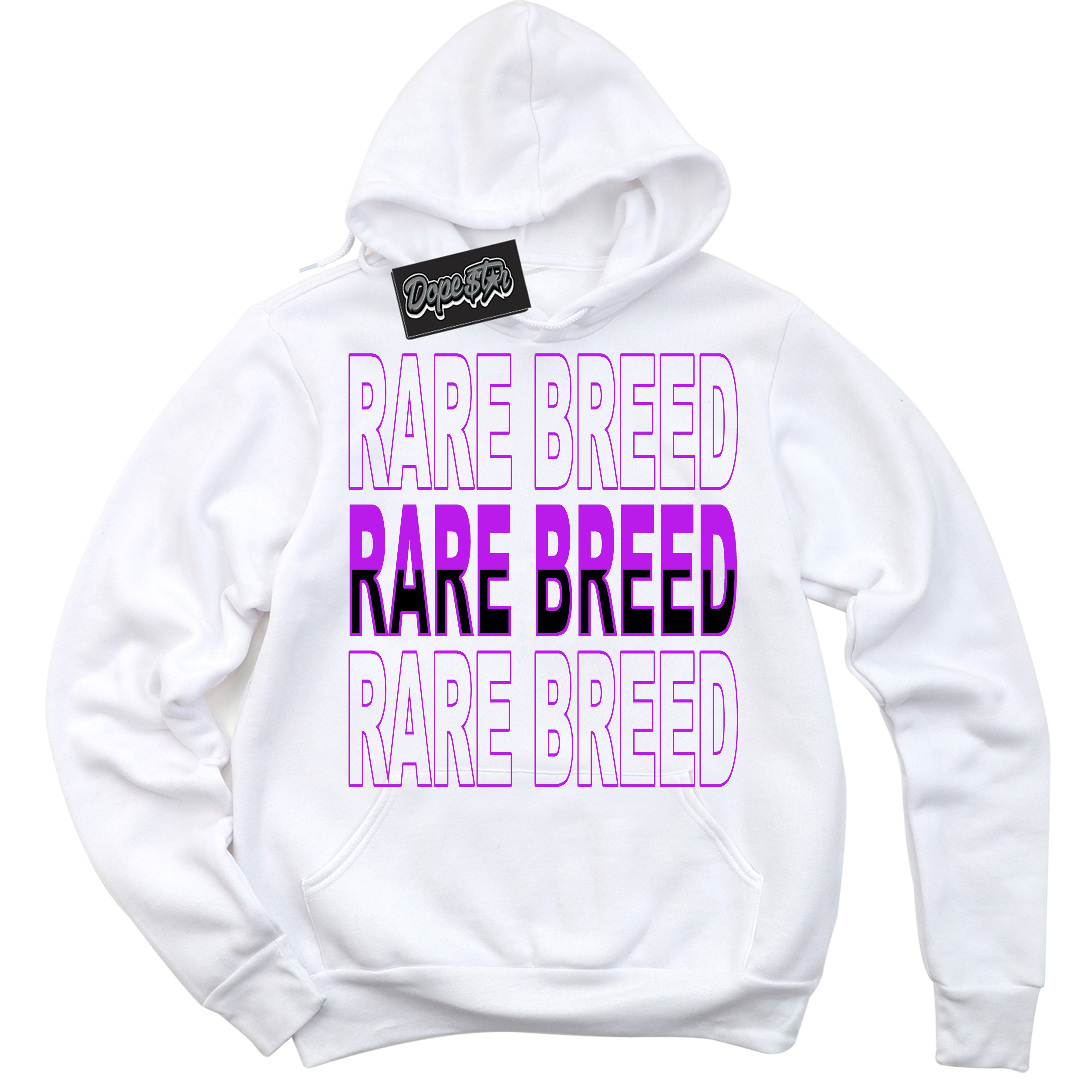Cool White Hoodie with “ Rare Breed ” design that Perfectly Matches RTKT Genesis Dunk Sneakers.