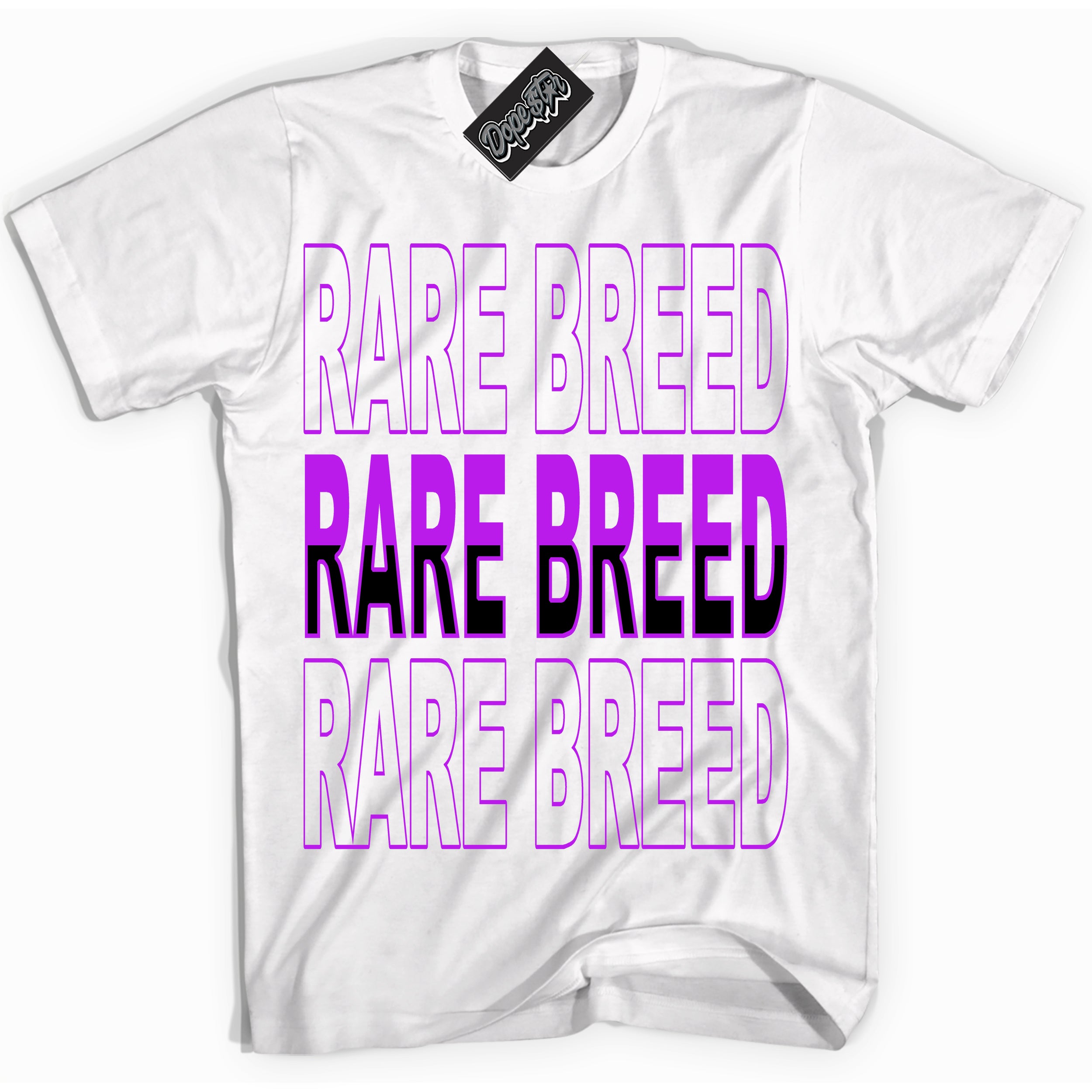 Cool White Shirt with “ Rare Breed” design that perfectly matches RTKT Genesis Dunk Sneakers.