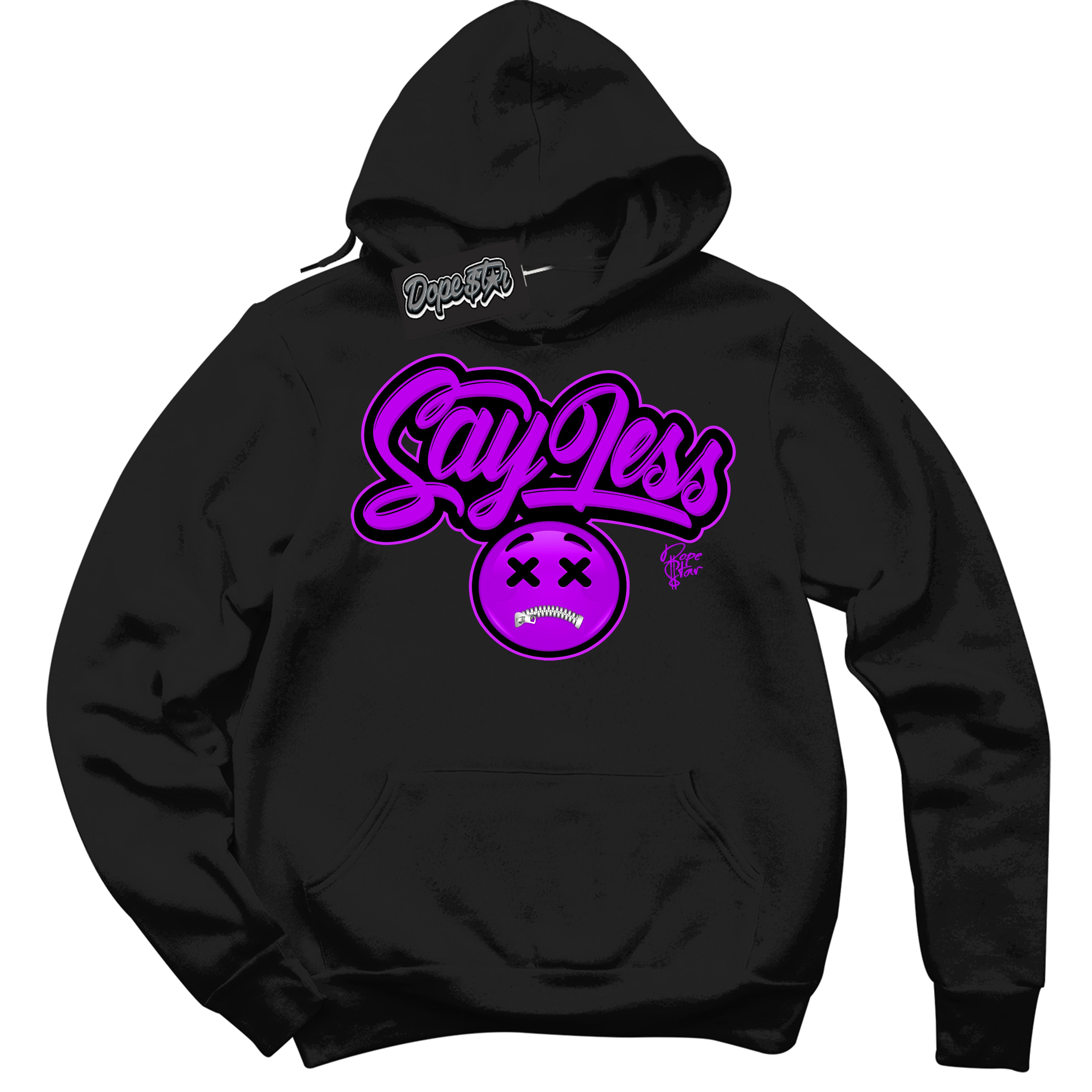 Cool Black Hoodie with “ Say Less ” design that Perfectly Matches RTKT Genesis Dunk Sneakers.