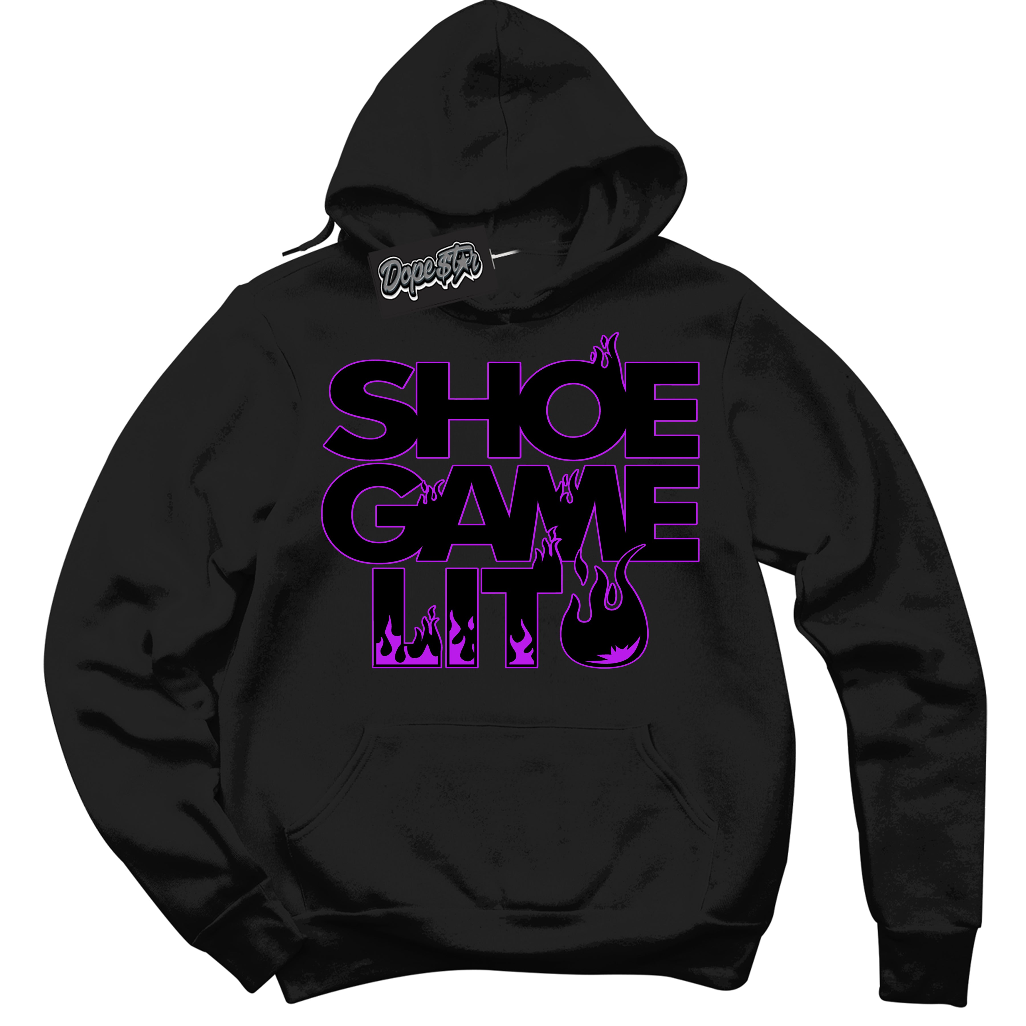 Cool Black Hoodie with “ Shoe Game Lit ” design that Perfectly Matches RTKT Genesis Dunk Sneakers.