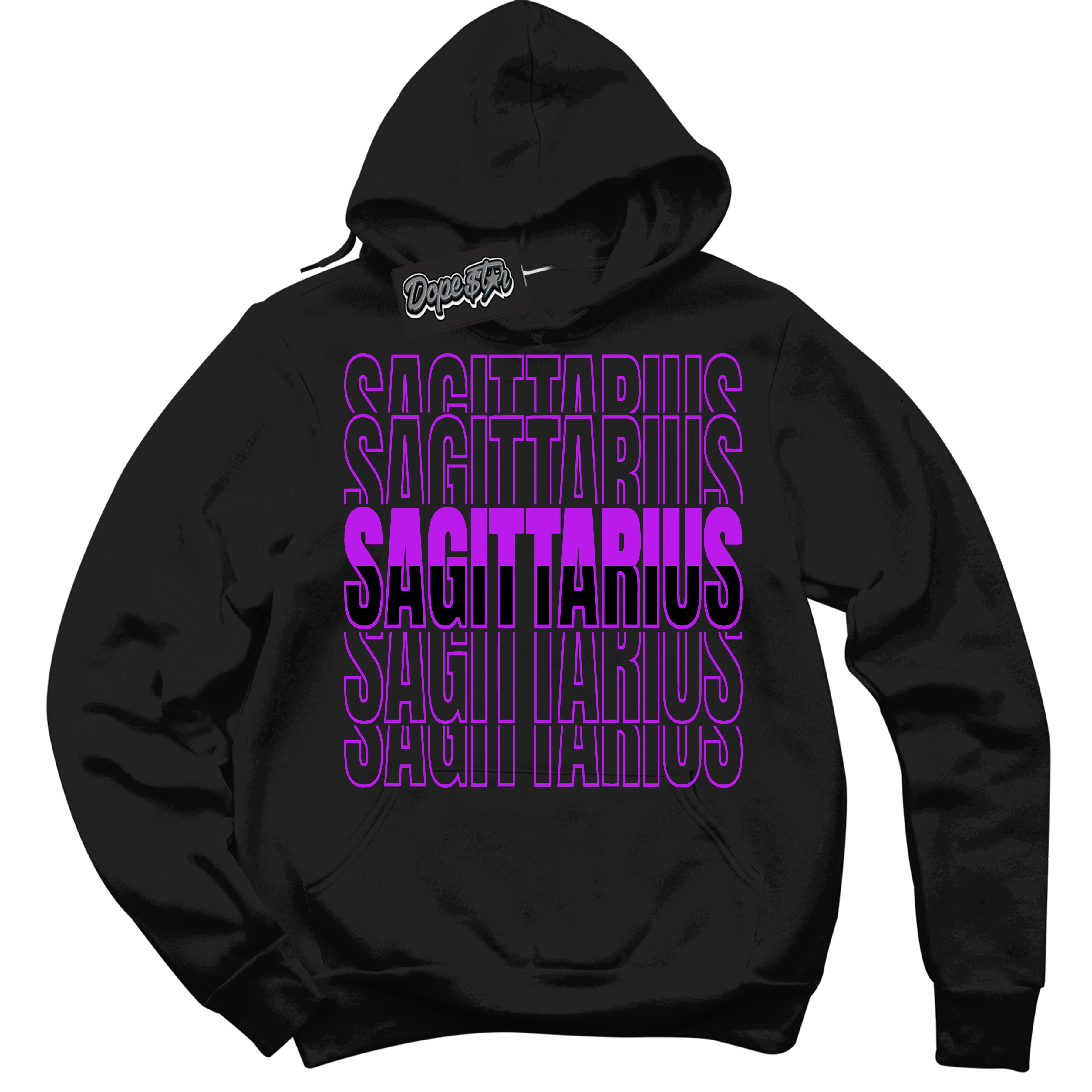 Cool Black Hoodie with “ Sagittarius ” design that Perfectly Matches RTKT Genesis Dunk Sneakers.