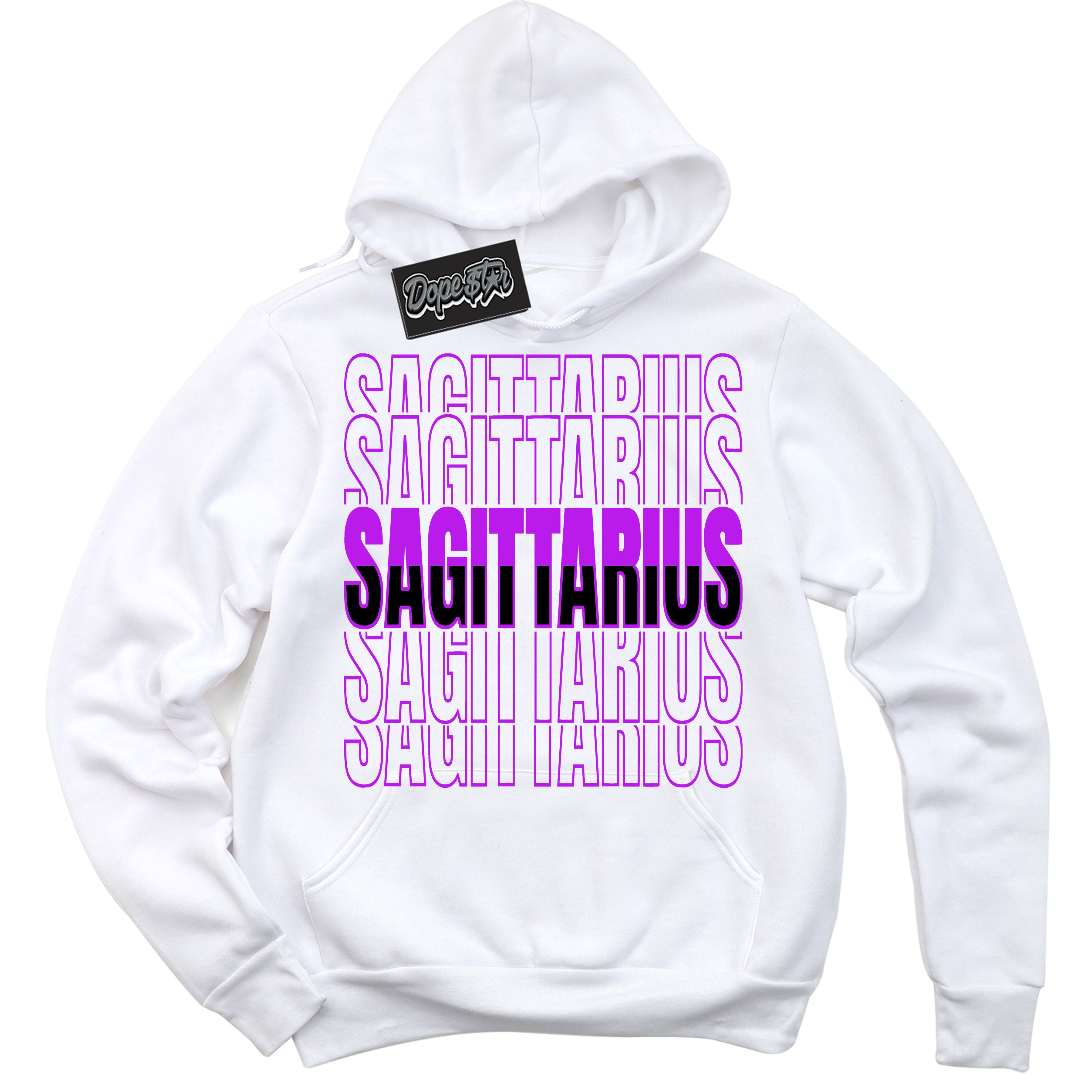 Cool White Hoodie with “ Sagittarius ” design that Perfectly Matches RTKT Genesis Dunk Sneakers.