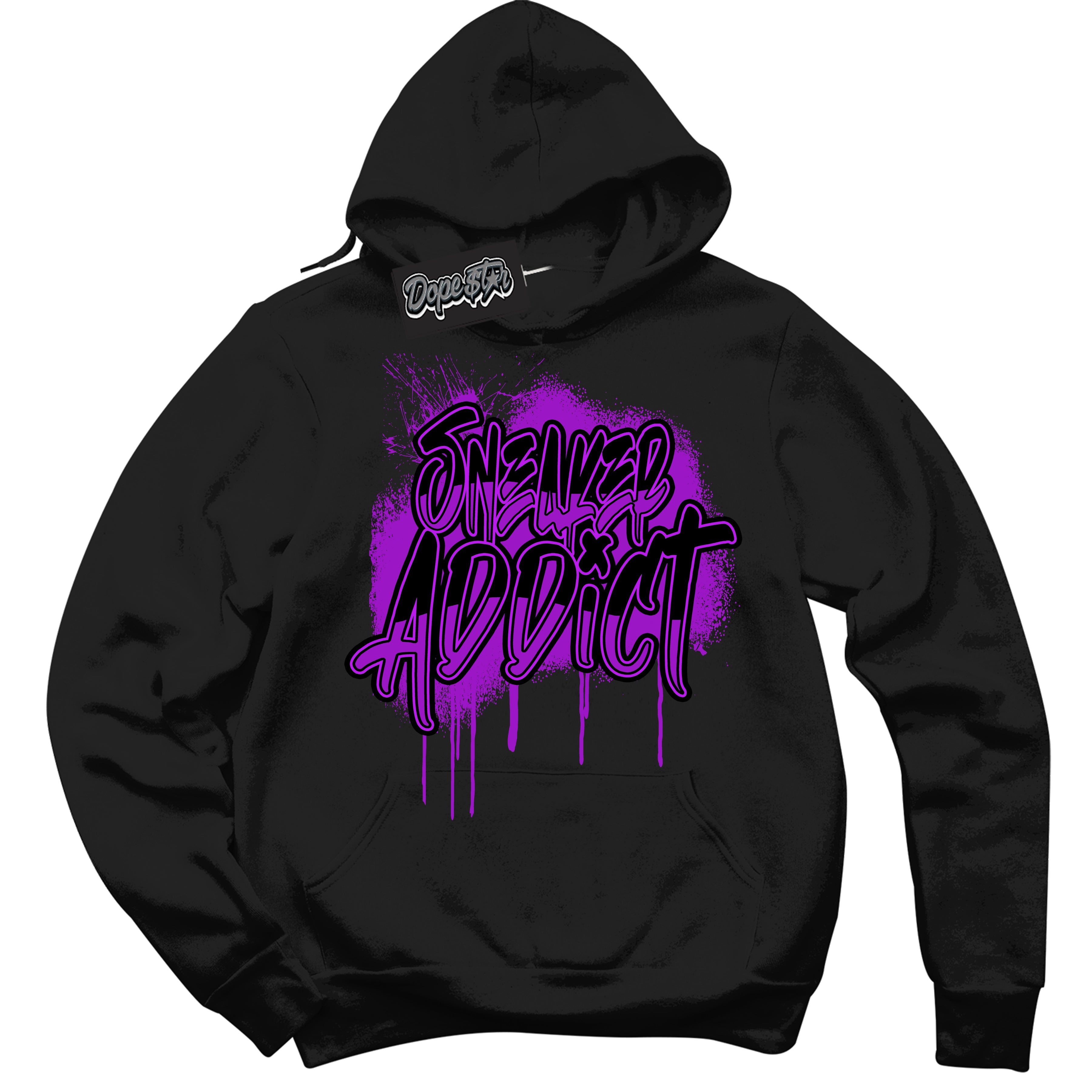 Cool Black Hoodie with “ Sneaker Addict ” design that Perfectly Matches RTKT Genesis Dunk Sneakers.