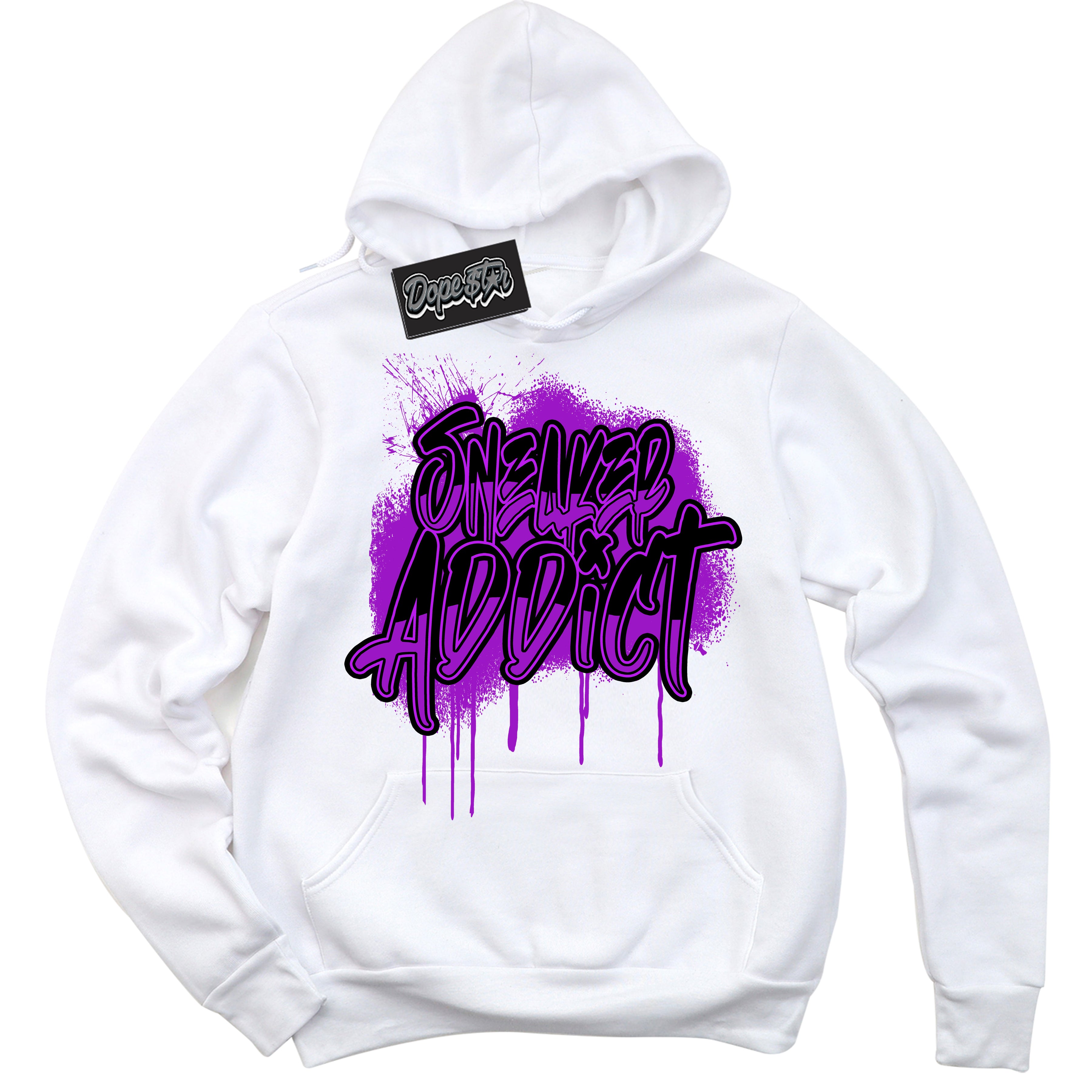 Cool White Hoodie with “ Sneaker Addict ” design that Perfectly Matches RTKT Genesis Dunk Sneakers.