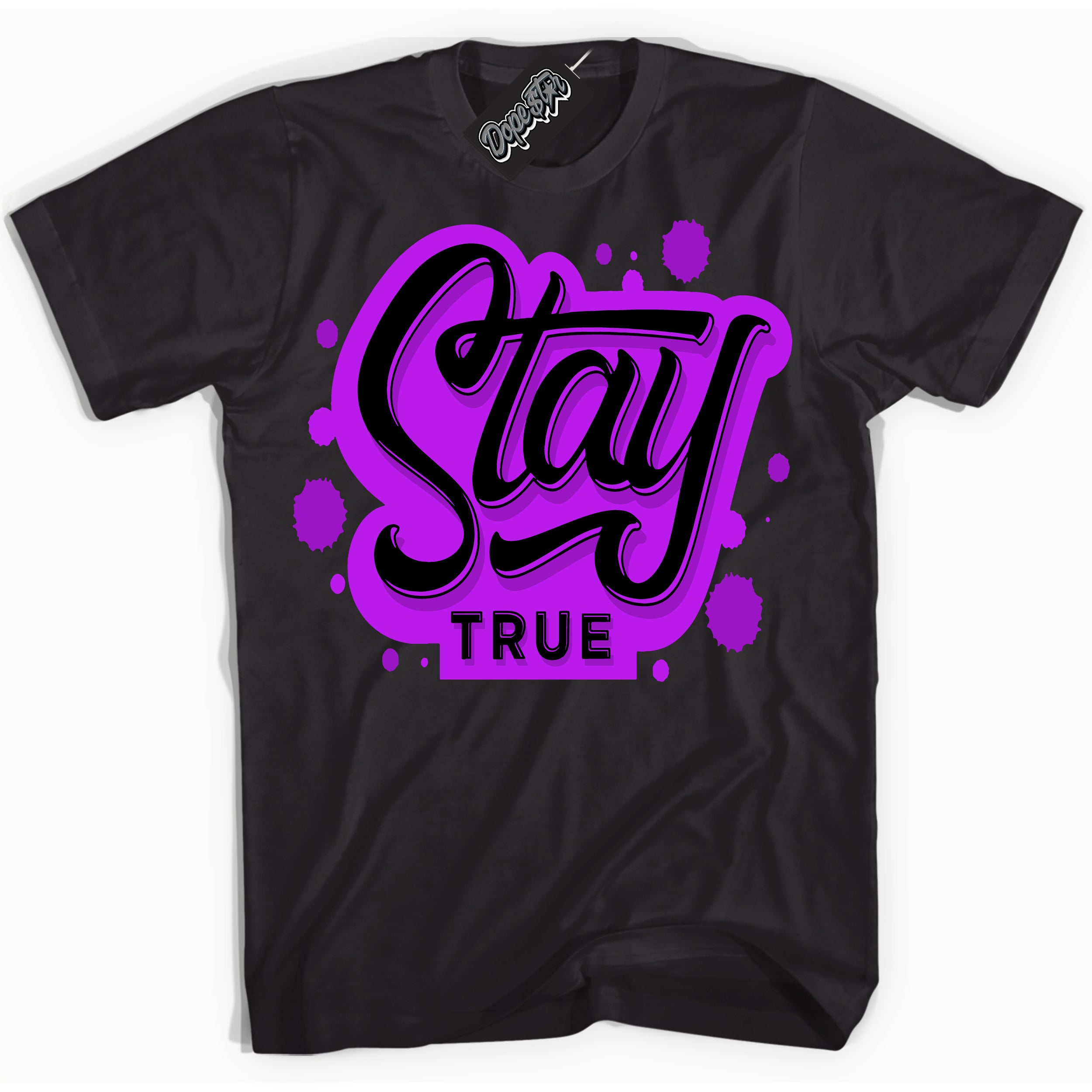 Cool Black Shirt with “ Stay True” design that perfectly matches RTKT Genesis Dunk Sneakers.