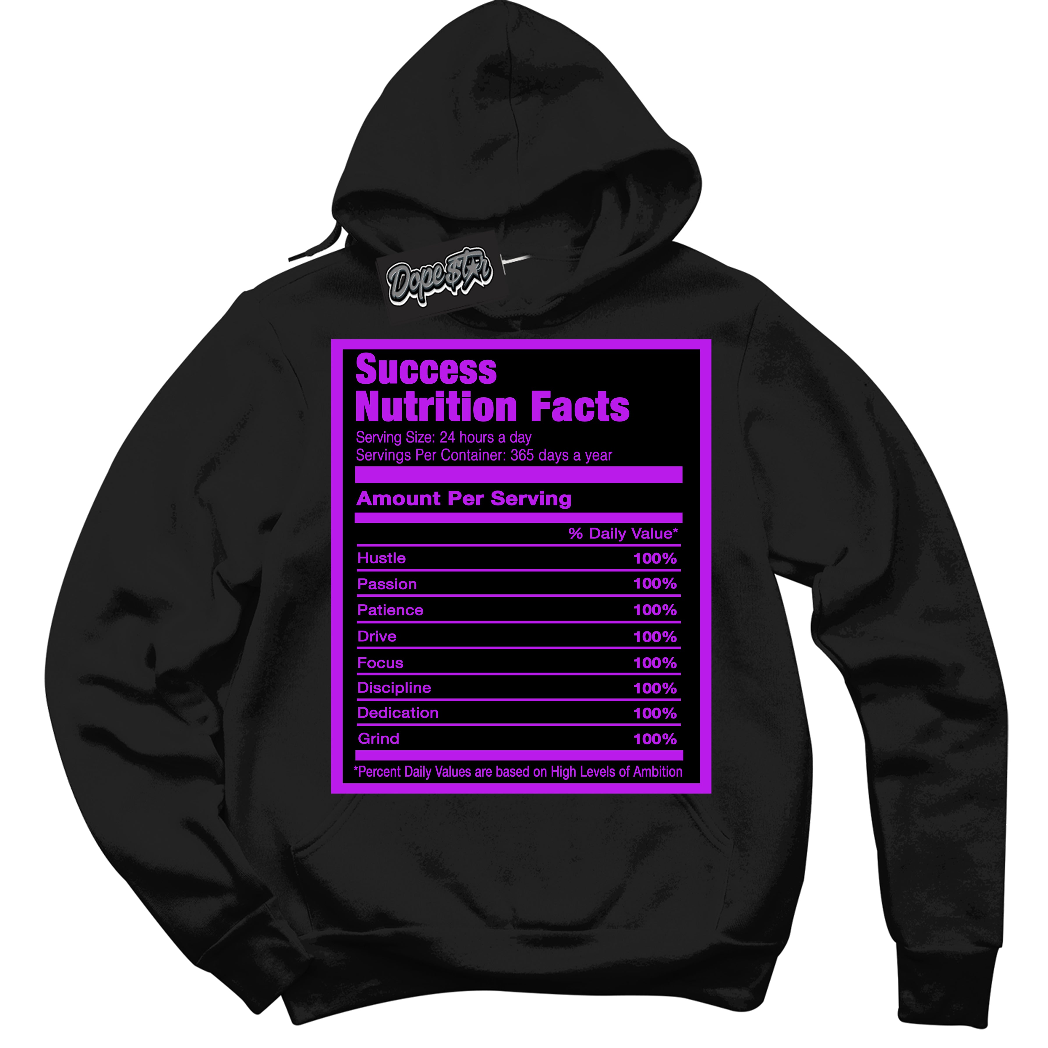 Cool Black Hoodie with “ Success Nutrition ” design that Perfectly Matches RTKT Genesis Dunk Sneakers.