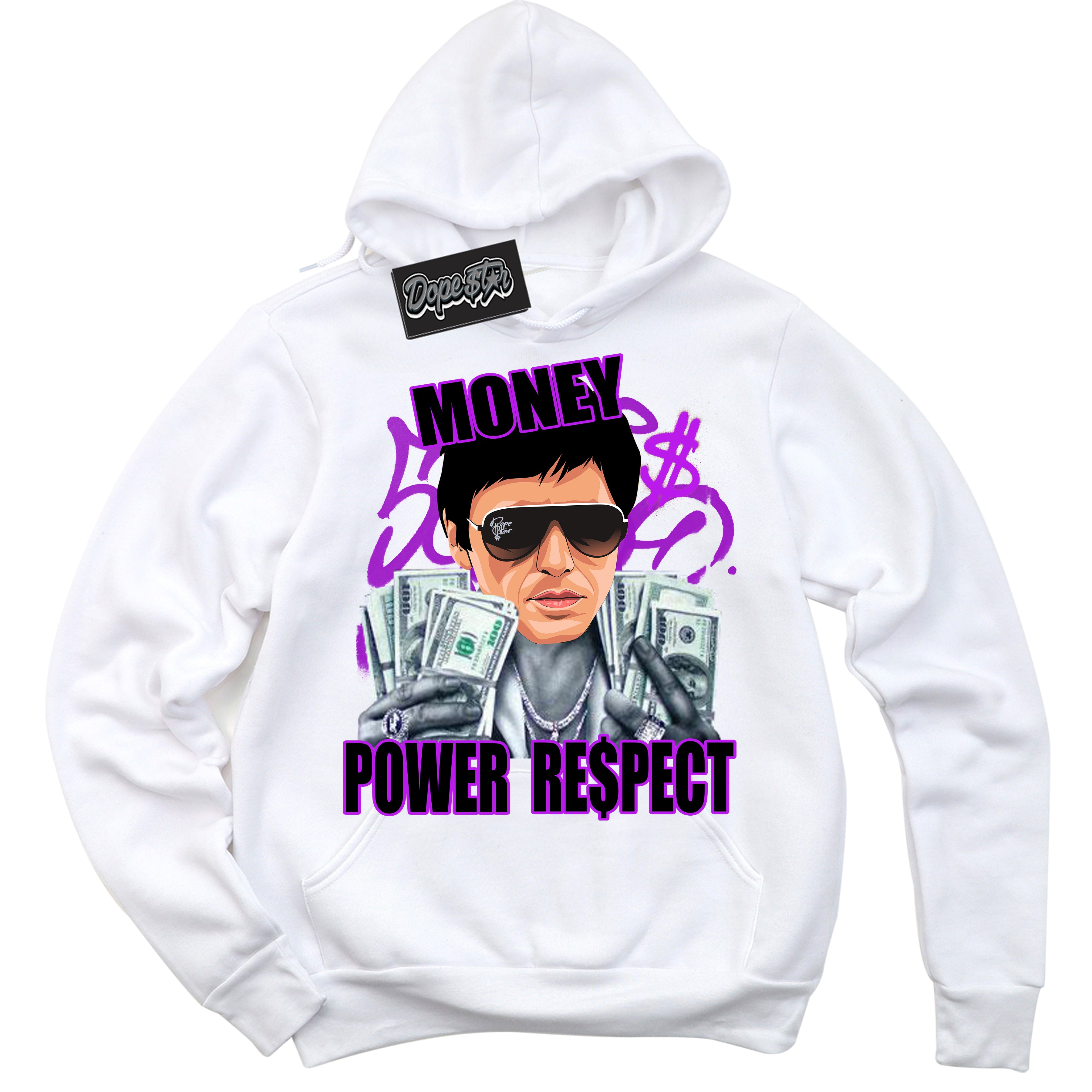 Cool White Hoodie with “ Tony Montana ” design that Perfectly Matches RTKT Genesis Dunk Sneakers.