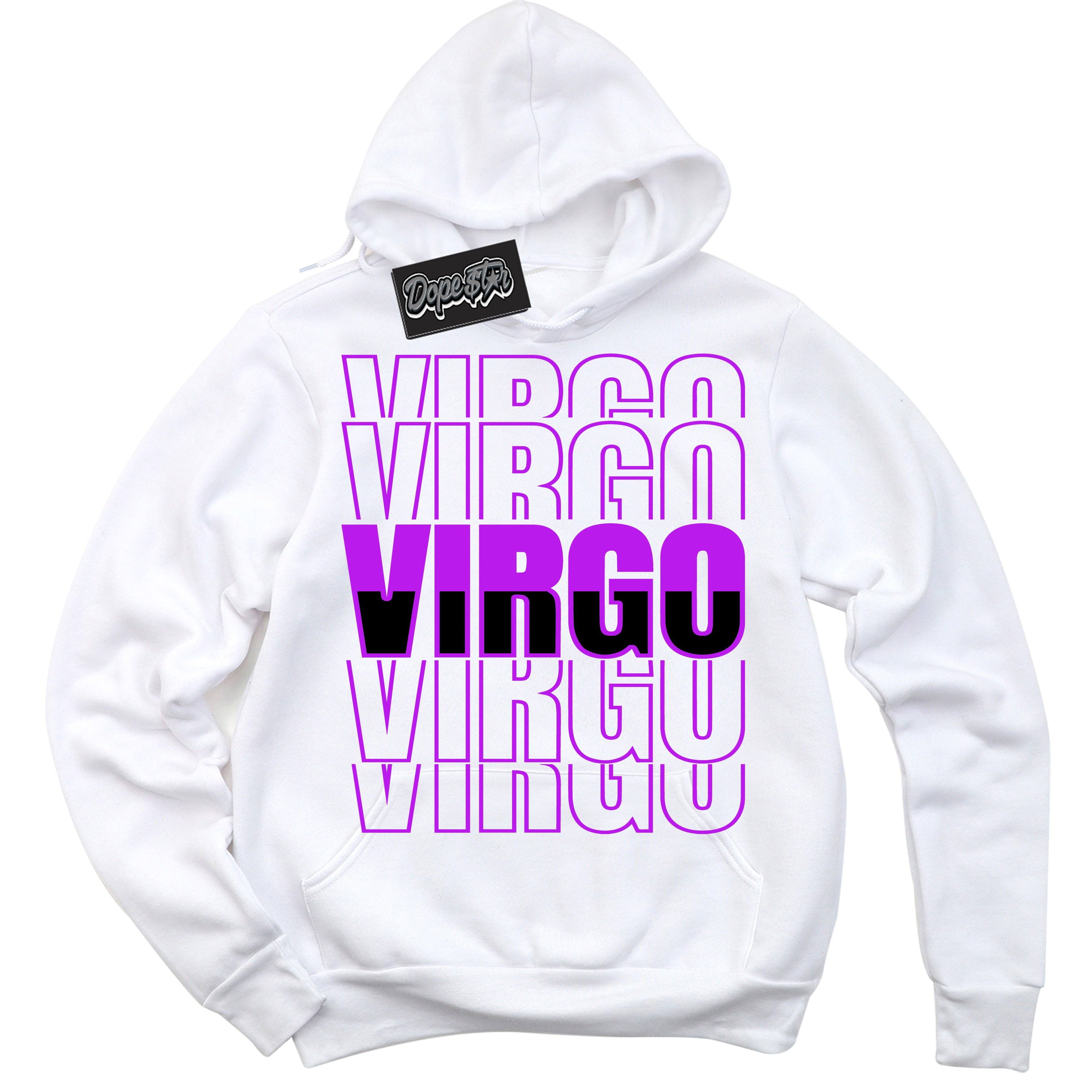 Cool White Hoodie with “ Virgo ” design that Perfectly Matches RTKT Genesis Dunk Sneakers.