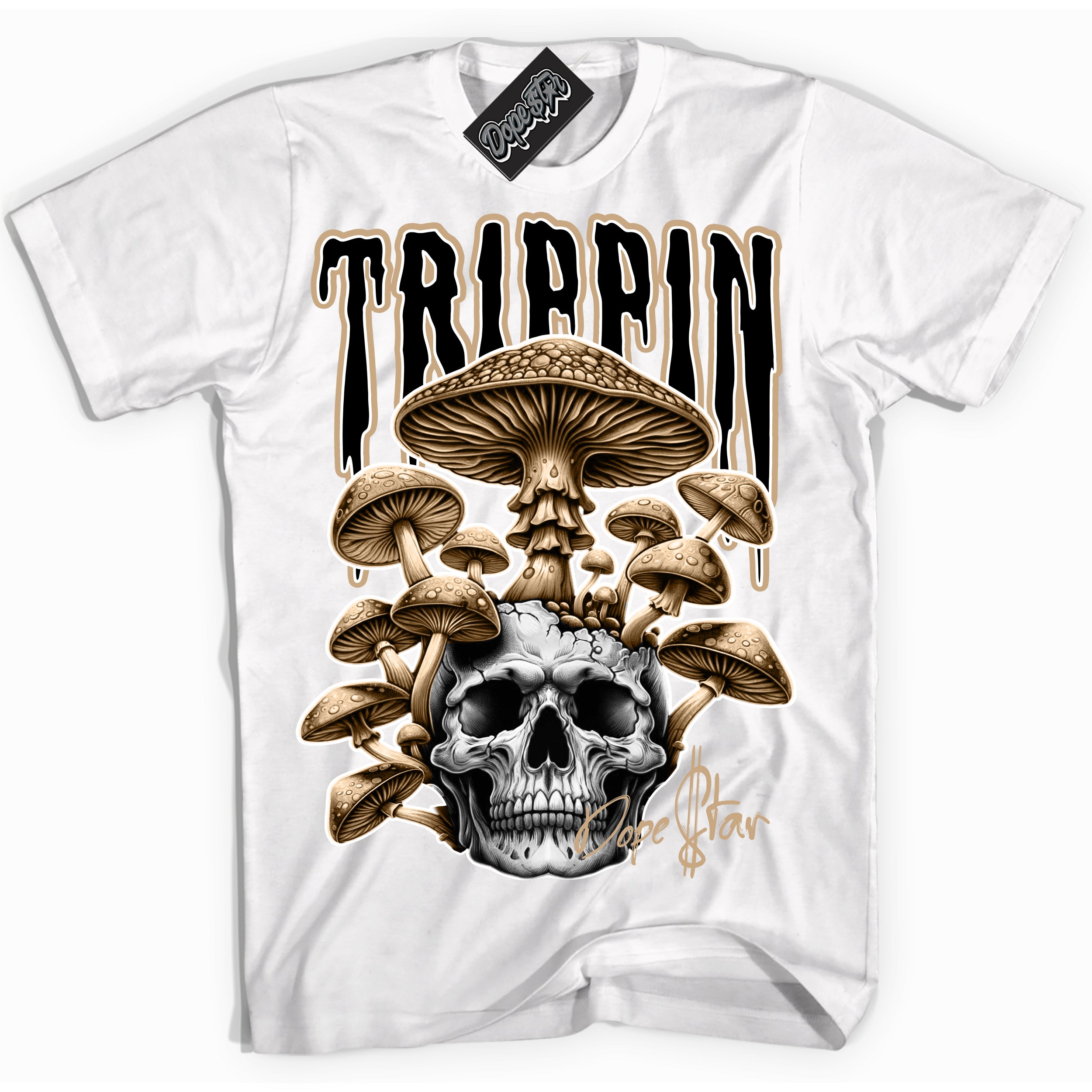 Cool White Shirt with “Trippin” design that perfectly matches Black Anthracite Sesame Dunk Dunk.