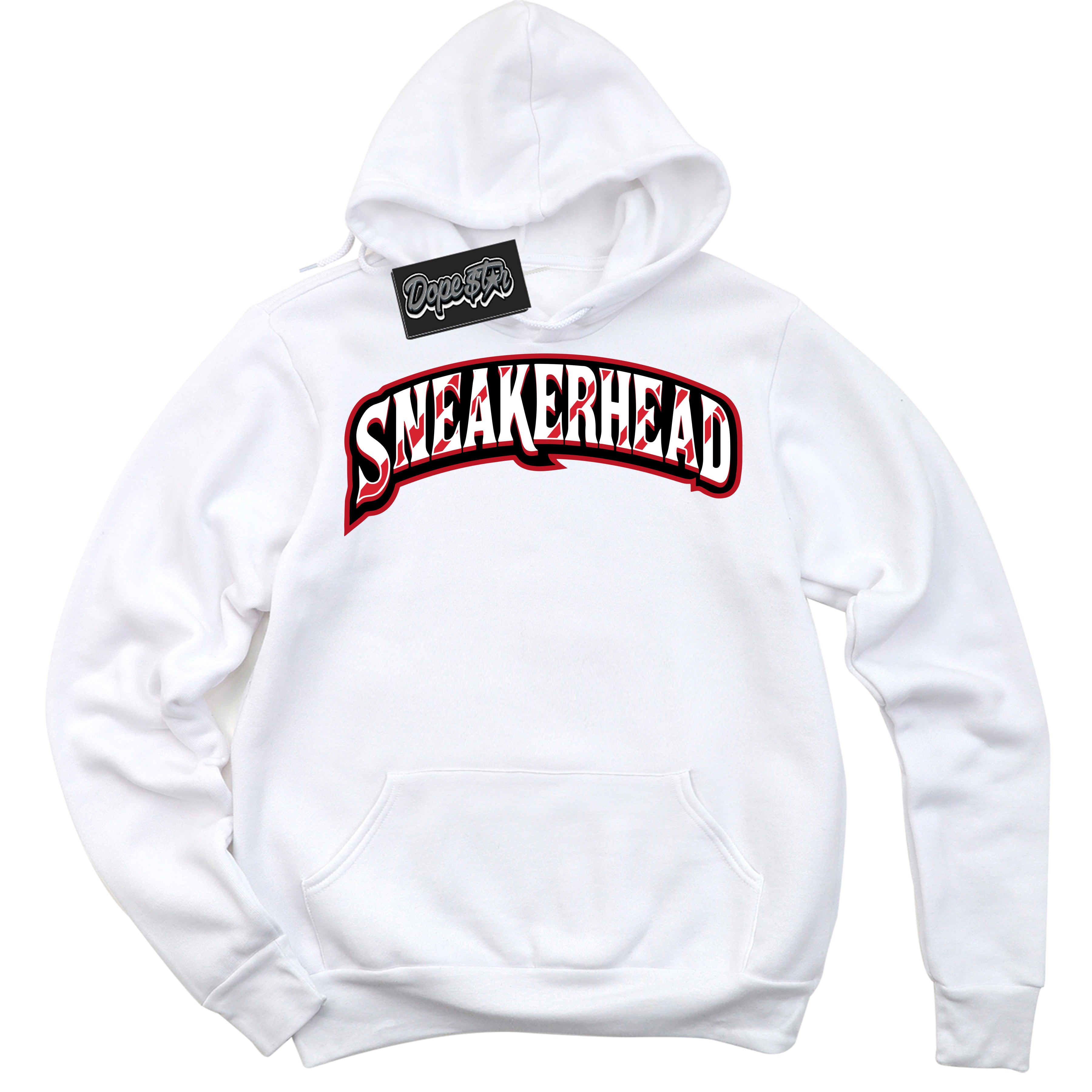 Cool White Hoodie with “ Sneakerhead ” design that Perfectly Matches Black Dragon Red Dunk.