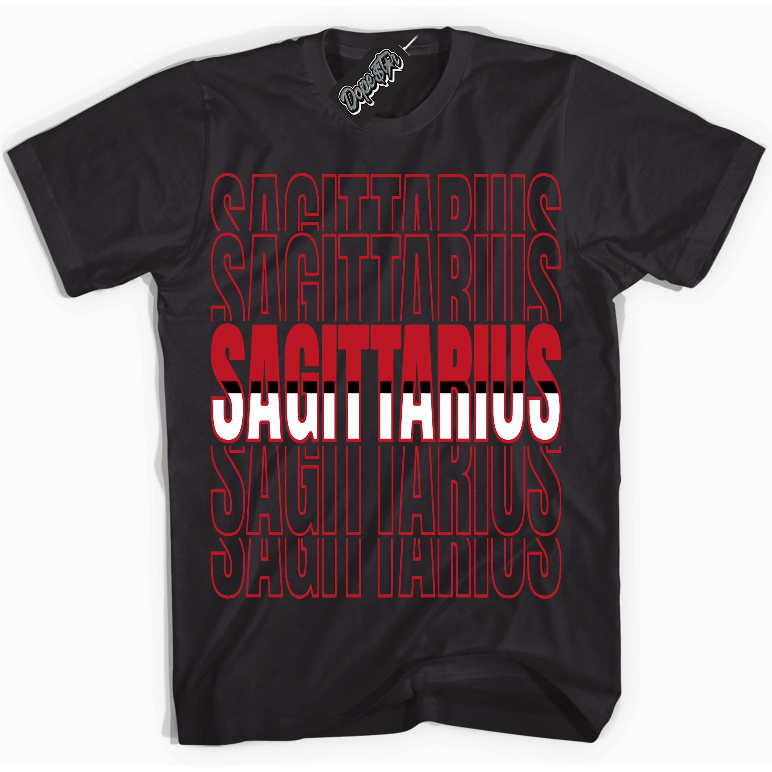 Cool Black Shirt with “ Sagittarius ” design that perfectly matches Black Dragon Red Dunk.