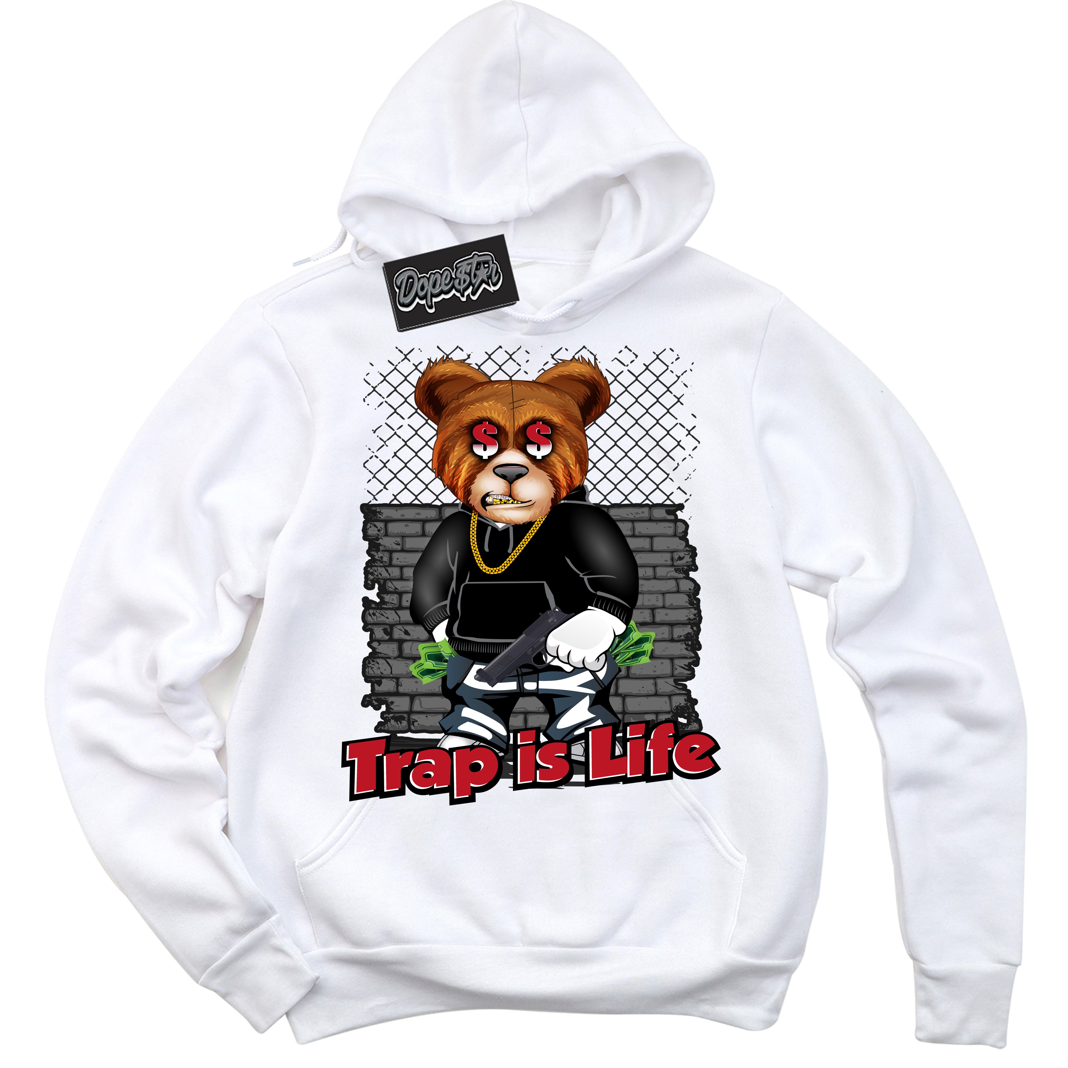 Cool White Hoodie with “ Only Bands ” design that Perfectly Matches Black Dragon Red Dunk.