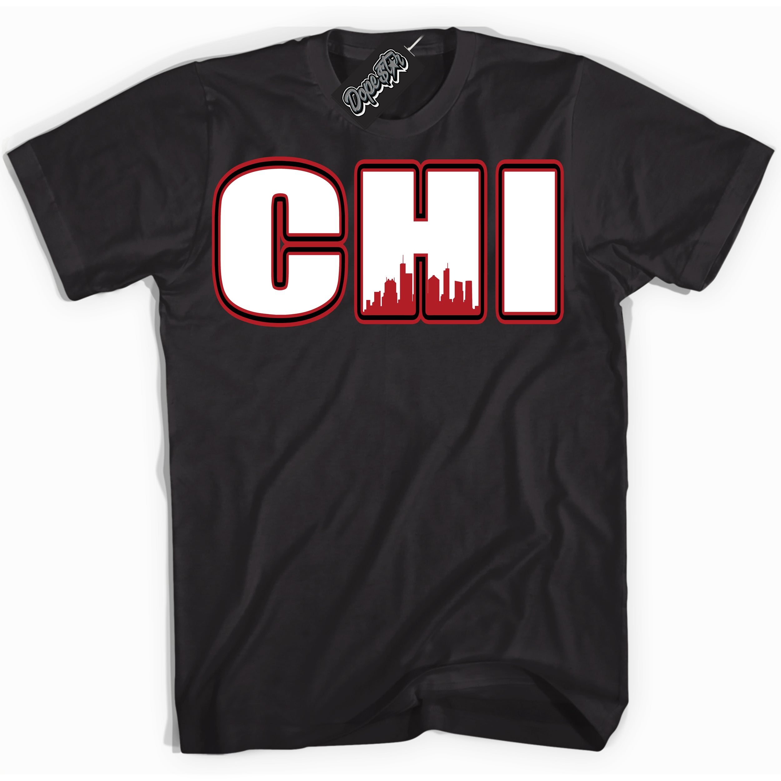 Dunk Low Black Toe Bright Crimson 'Chicago' Shirt – Black Streetwear T-Shirt | Sneaker Matching Tee for Dunk Low Black Toe Bright Crimson | Men's & Women's Streetwear Outfit by Sneaker Shirts Outlet.