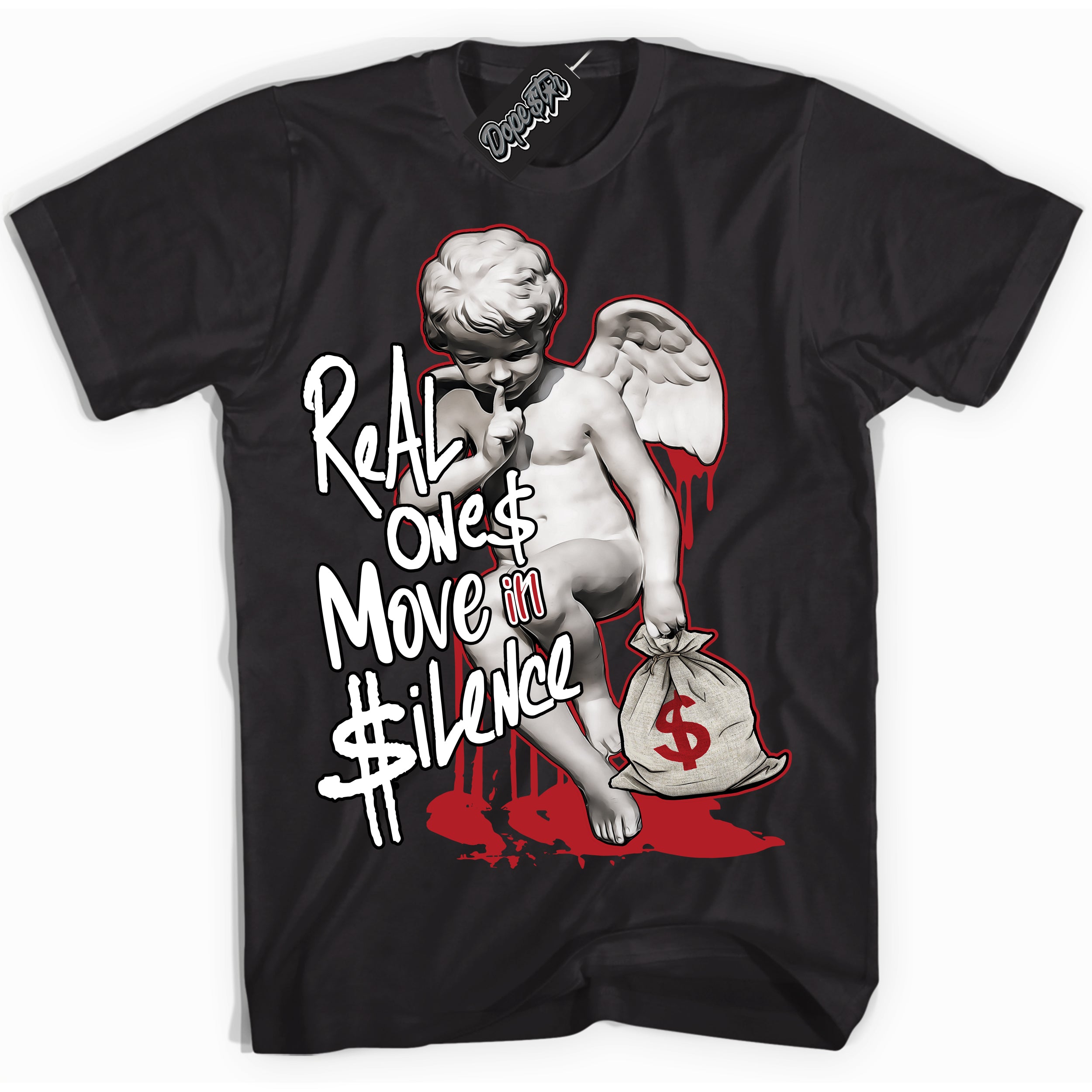 Dunk Low Black Toe Bright Crimson 'Real Ones Cherub' Shirt – Black Streetwear T-Shirt | Sneaker Matching Tee for Dunk Low Black Toe Bright Crimson | Men's & Women's Streetwear Outfit by Sneaker Shirts Outlet.