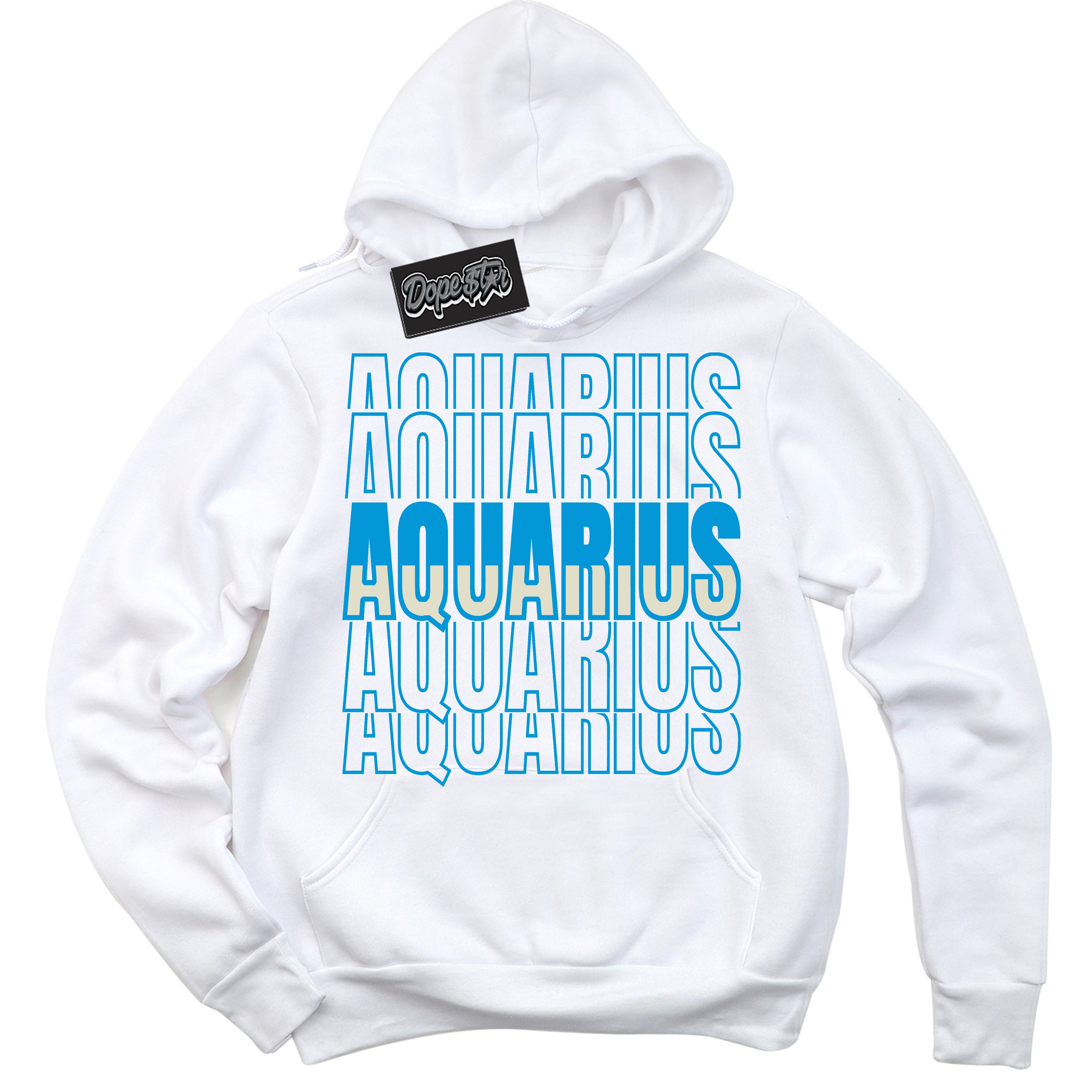 Dunk Low Coconut Milk University Blue 'Aquarius' Hoodie – White Streetwear Sweatshirt | Sneaker Matching Hoodie for Dunk Low Coconut Milk University Blue | Urban Fashion for Aquarius | Men's & Women's Streetwear Outfit by Sneaker Shirts Outlet.