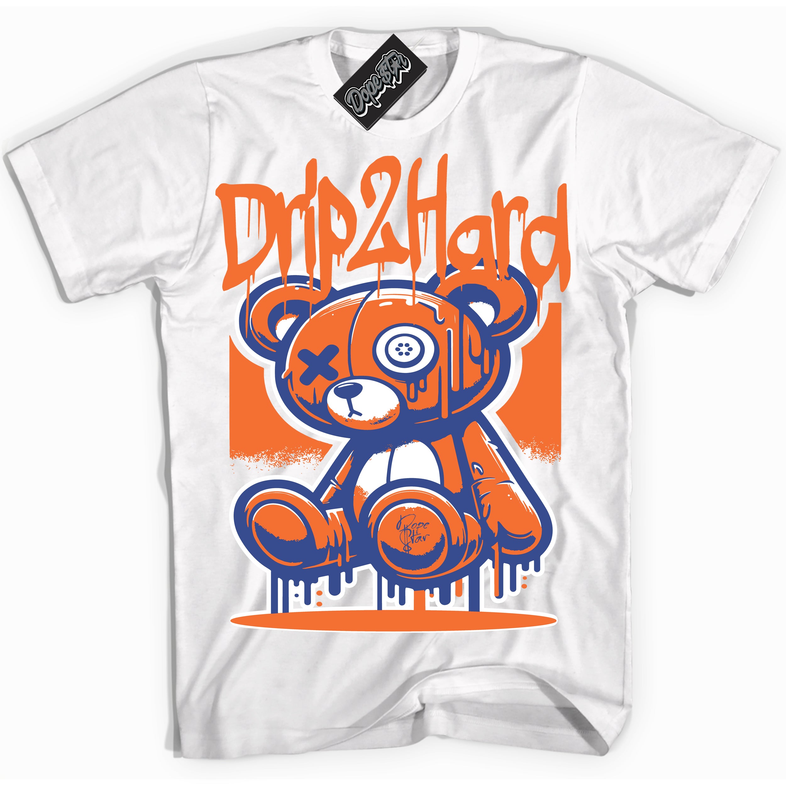 Cool White Shirt with “ Drip 2 Hard ” design that perfectly matches Low Knicks.
