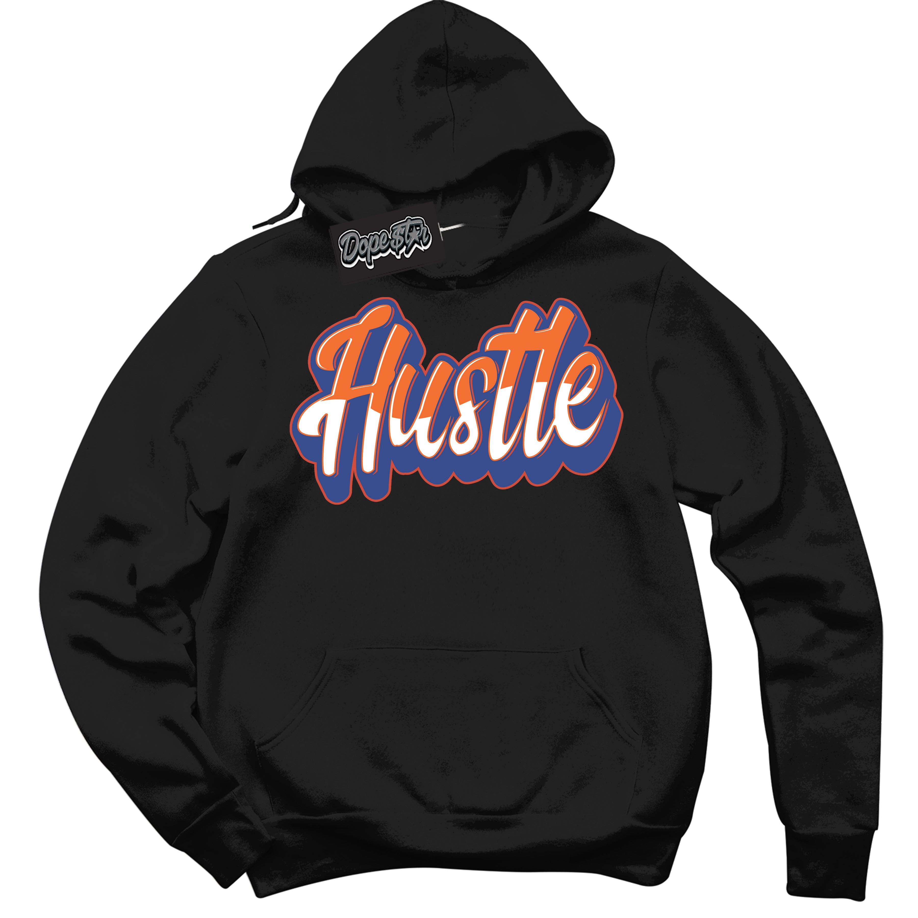 Cool Black Hoodie with “ Hustle ” design that Perfectly Matches Low Knicks.