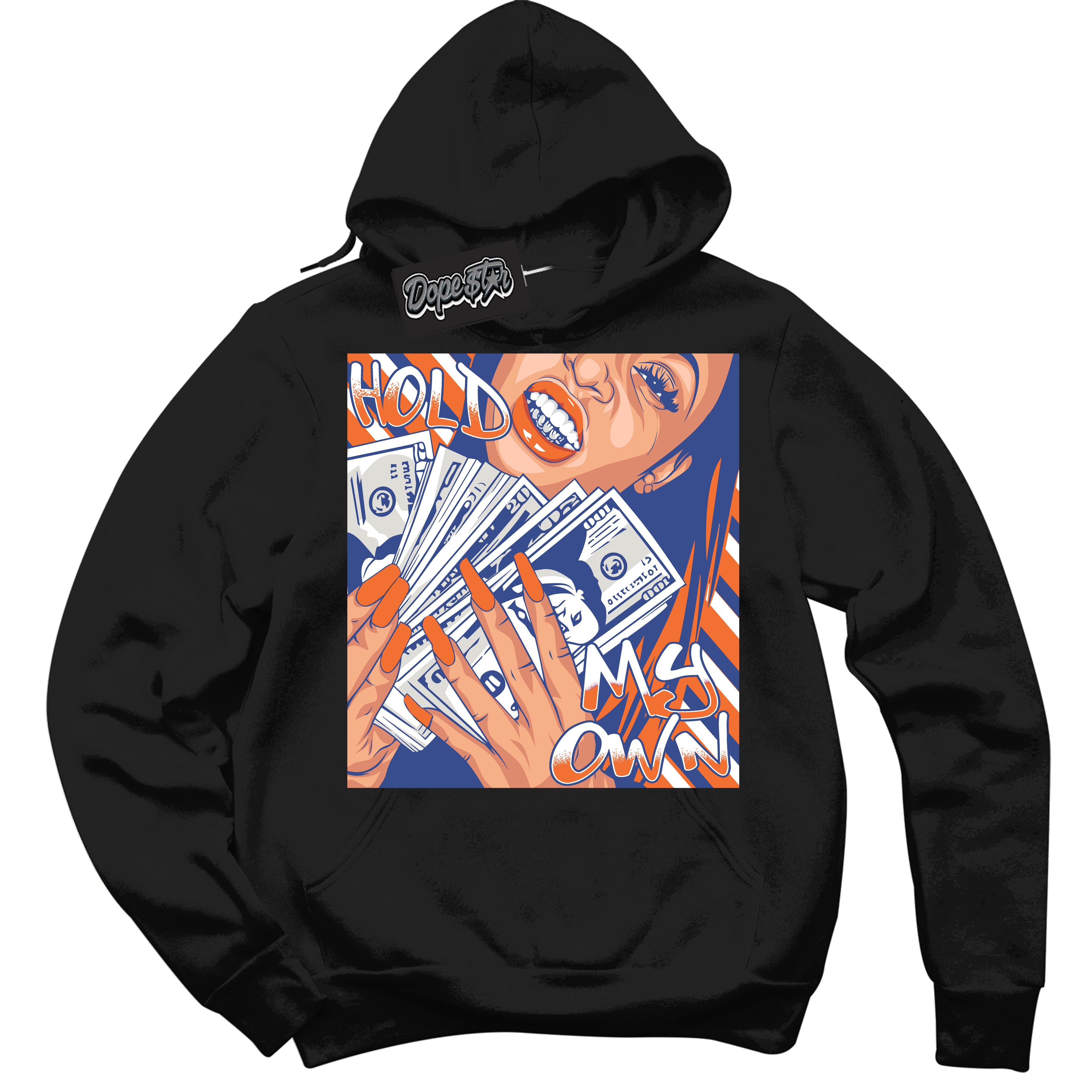 Cool Black Hoodie with “ Hold My Own ” design that Perfectly Matches Low Knicks.