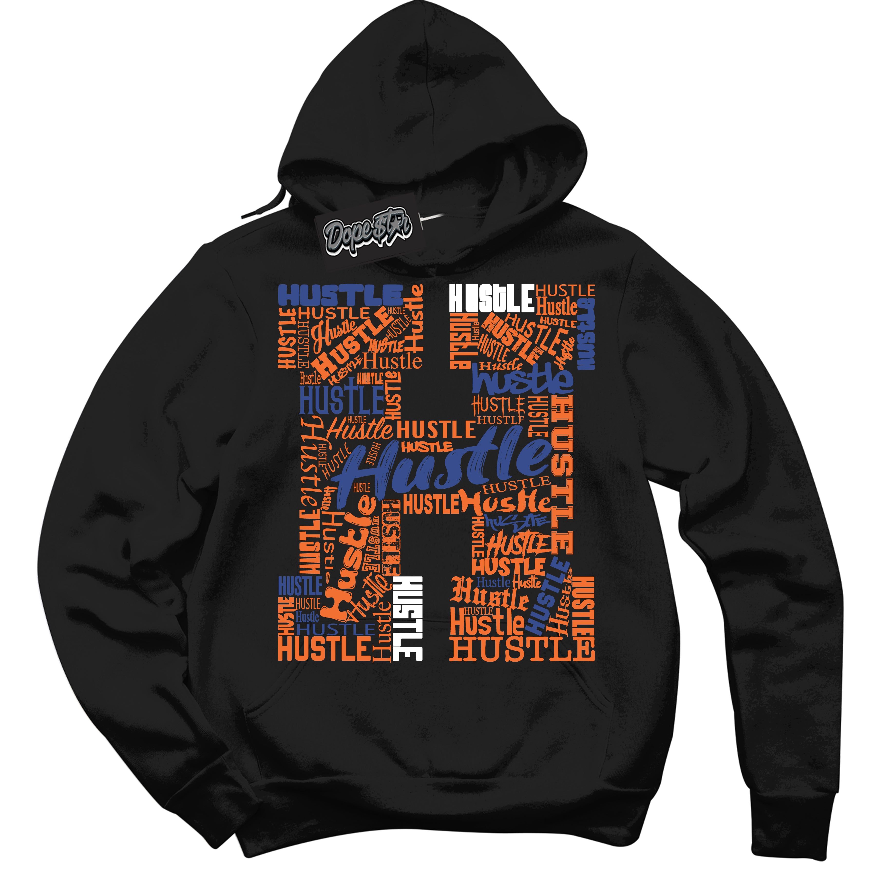 Cool Black Hoodie with “ Hustle H ” design that Perfectly Matches Low Knicks.
