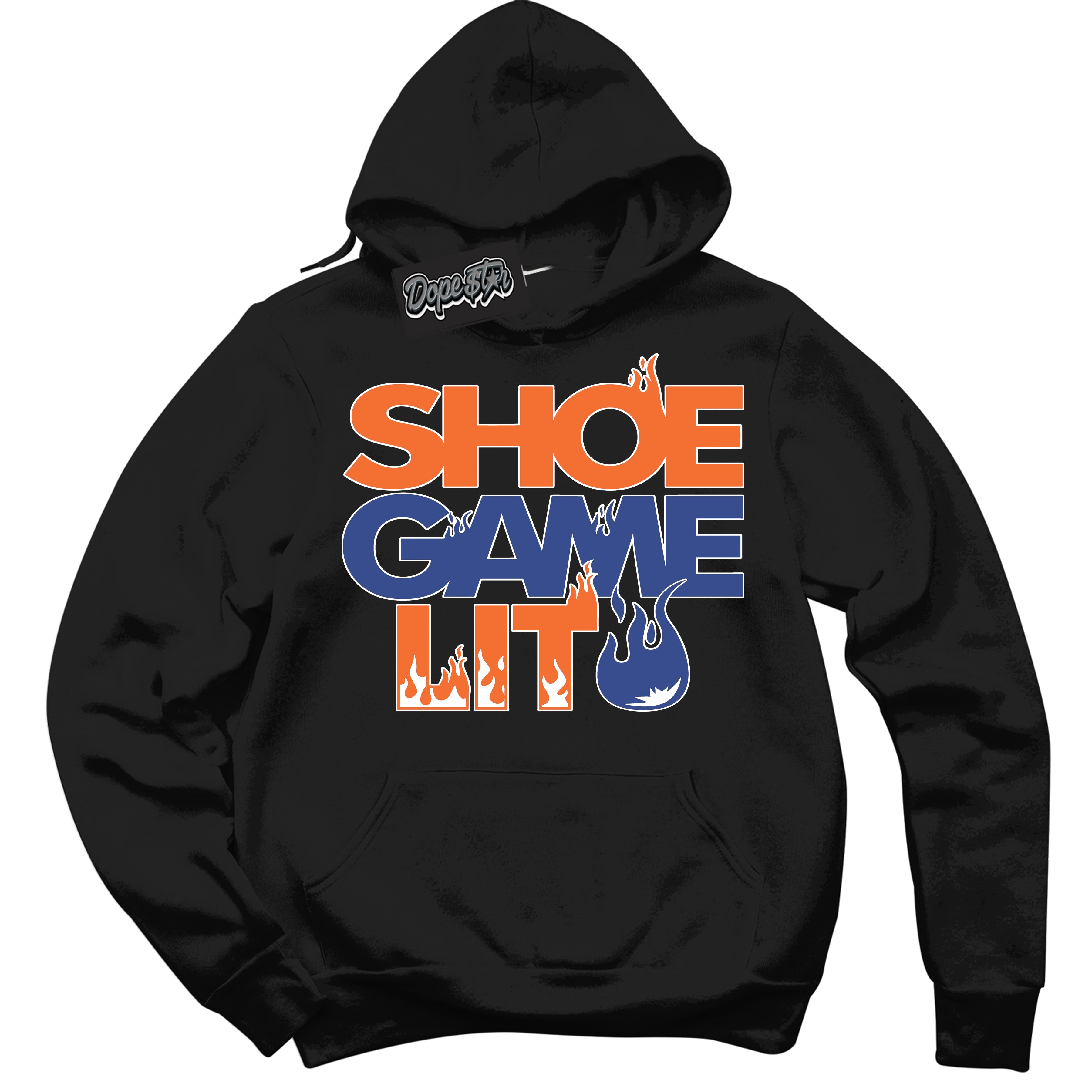 Cool Black Hoodie with “ Shoe Game Lit ” design that Perfectly Matches Low Knicks.