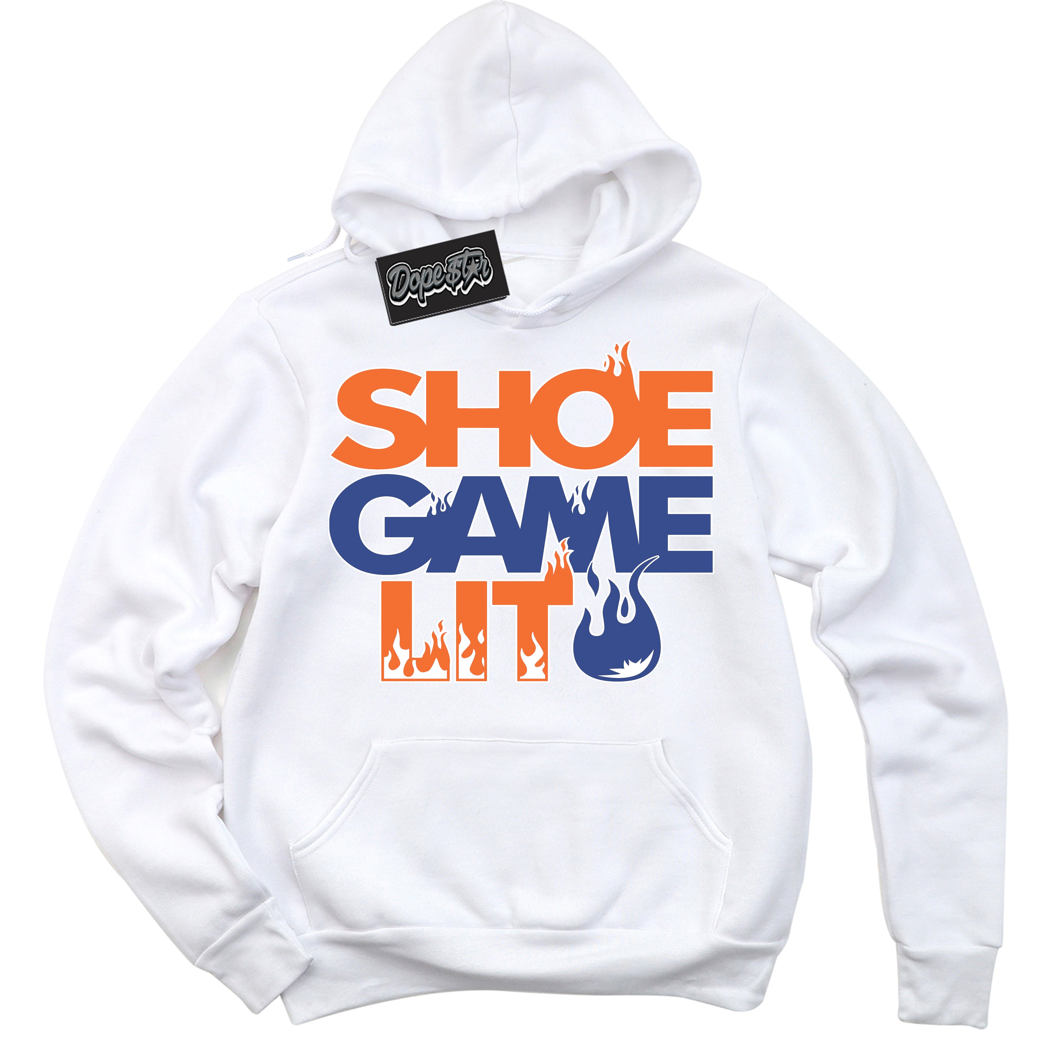 Cool White Hoodie with “ Shoe Game Lit ” design that Perfectly Matches Low Knicks.