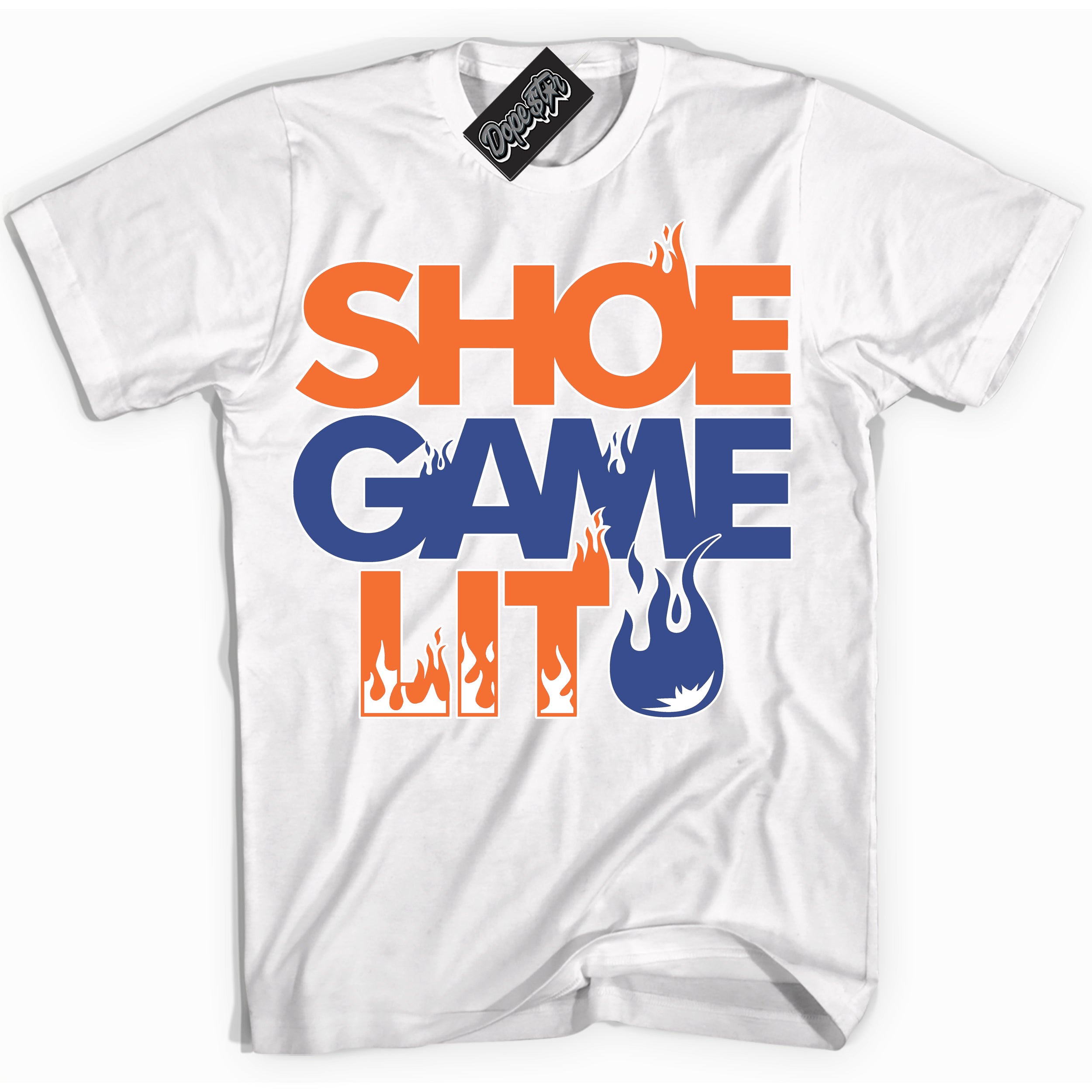 Cool White Shirt with “ Shoe Game Lit ” design that perfectly matches Low Knicks.