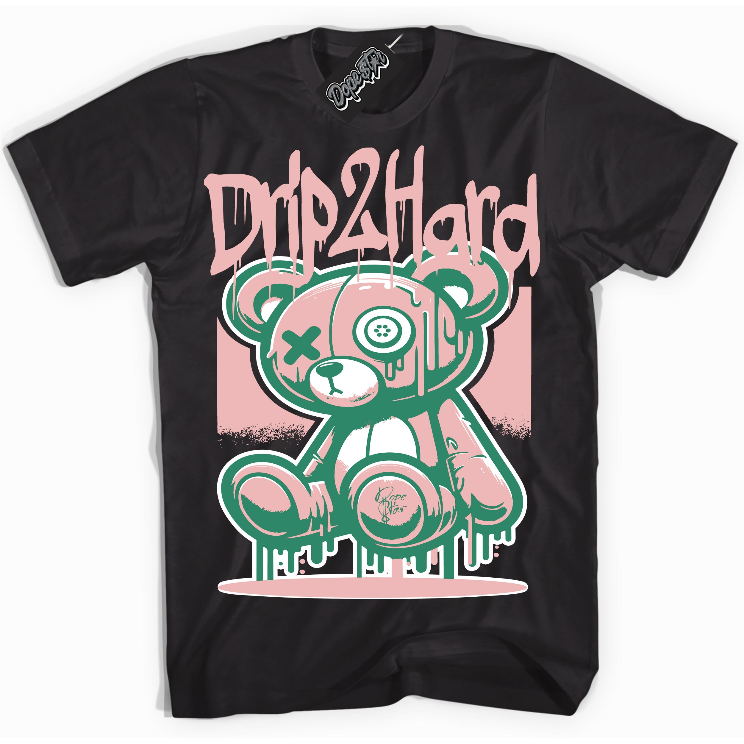 Cool Black Shirt with “ Drip 2 Hard ” design that perfectly matches Malachite Dunks.