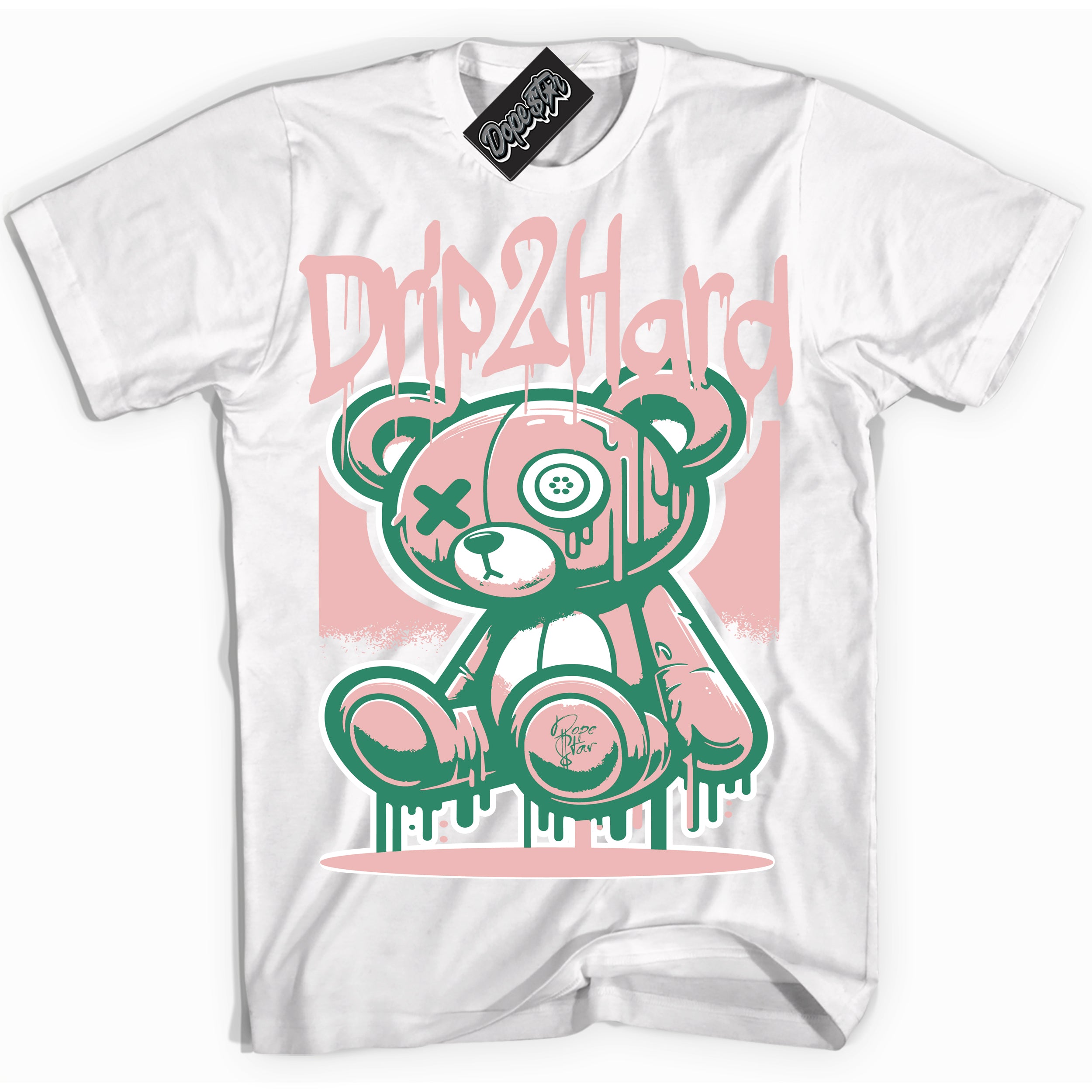 Cool White Shirt with “ Drip 2 Hard ” design that perfectly matches Malachite Dunks.
