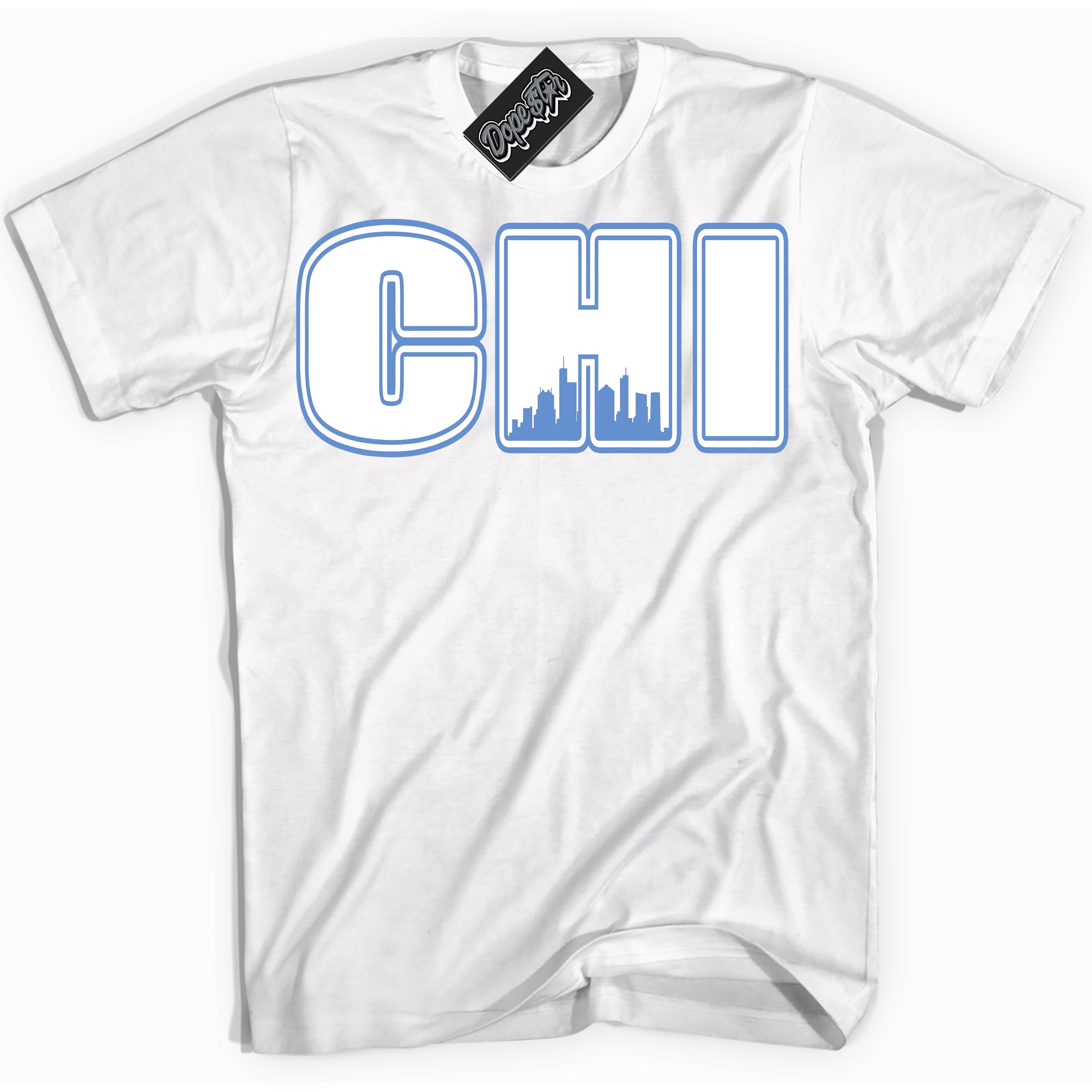 Cool White Shirt with “ Chicago ” design that perfectly matches Polar Blue Dunk.