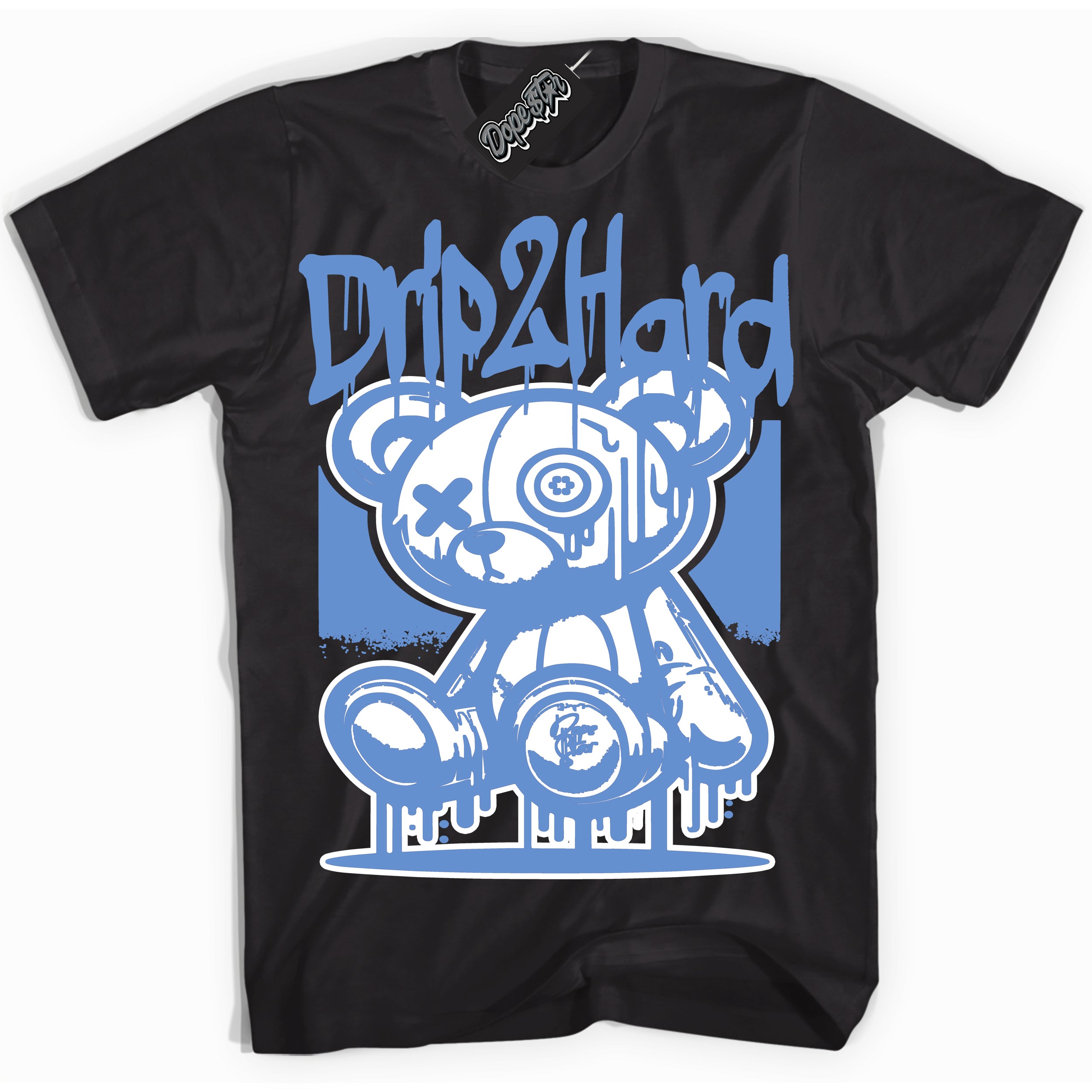 Cool Black Shirt with “ Drip 2 Hard ” design that perfectly matches Polar Blue Dunk.