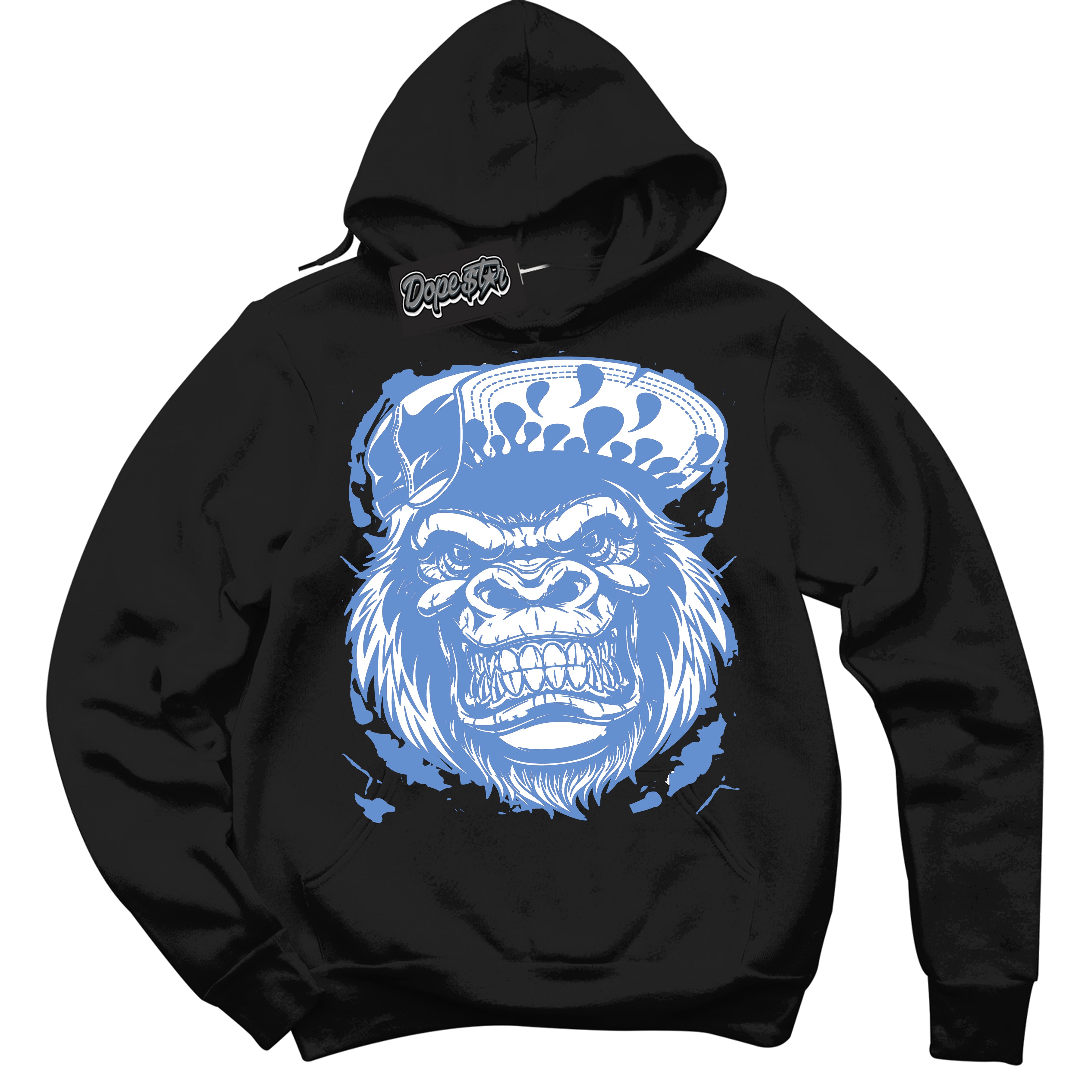Cool Black Hoodie with “ Gorilla Beast ” design that Perfectly Matches Polar Blue Dunk.