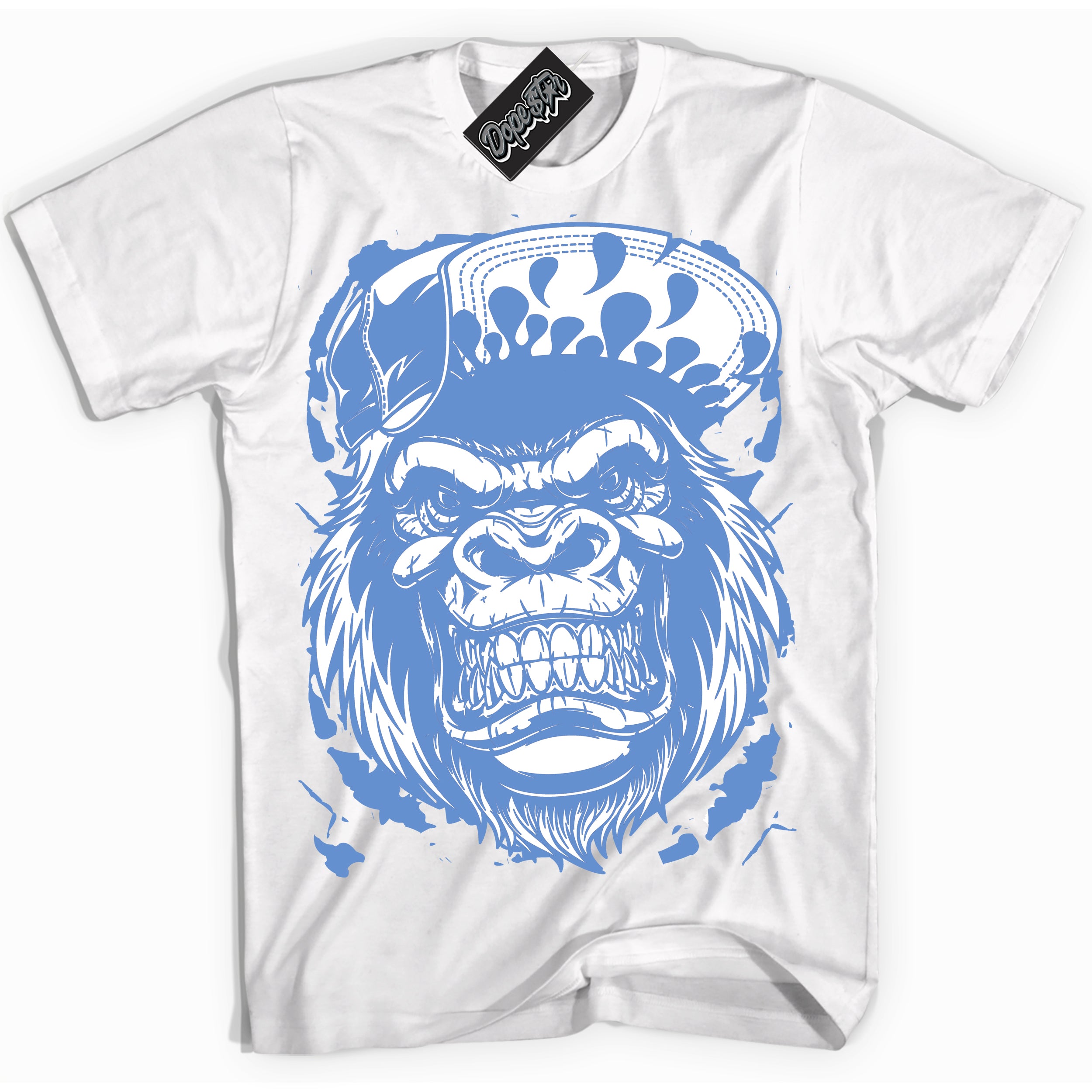 Cool White Shirt with “ Gorilla Beast ” design that perfectly matches Polar Blue Dunk.