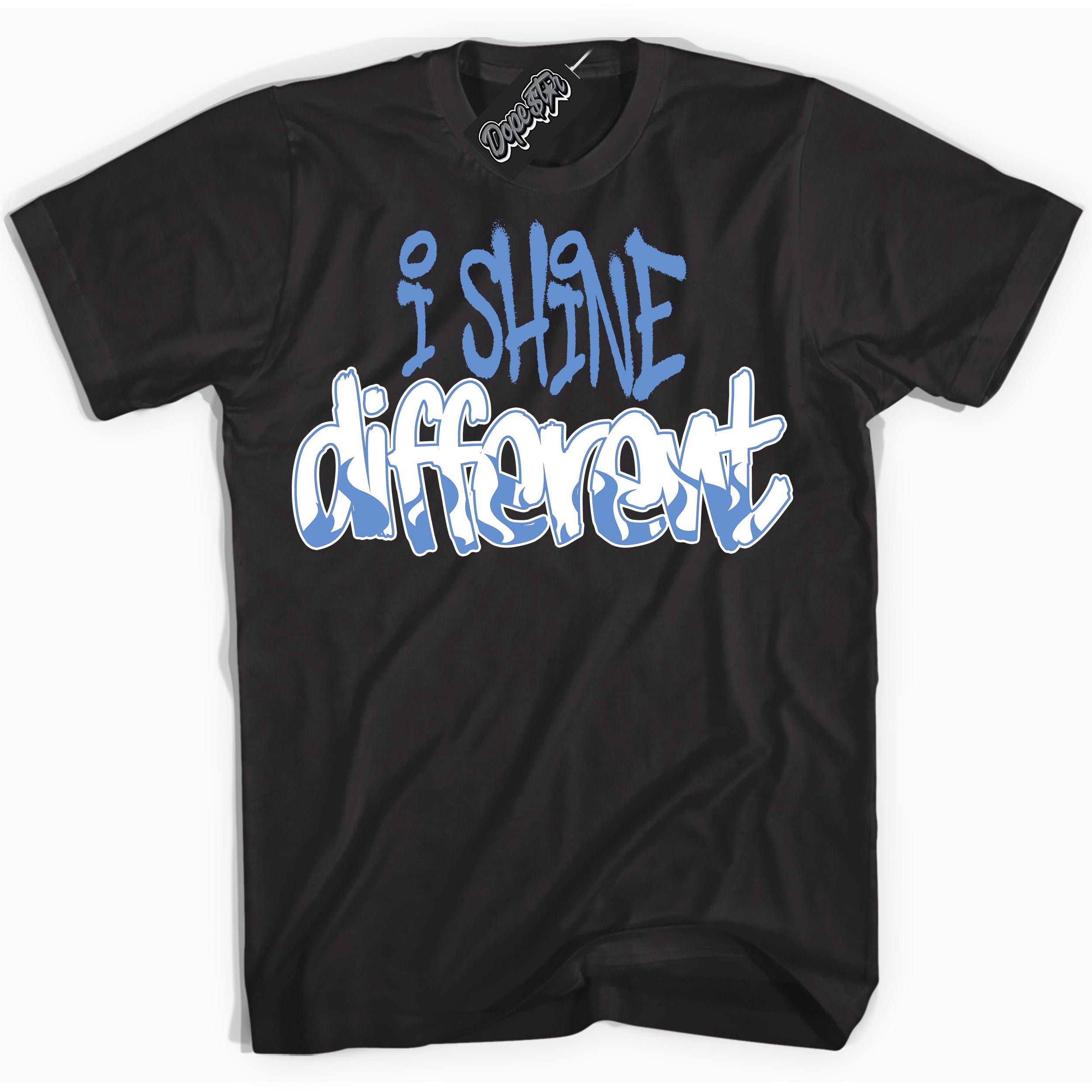 Cool Black Shirt with “ I Shine Different ” design that perfectly matches Polar Blue Dunk.