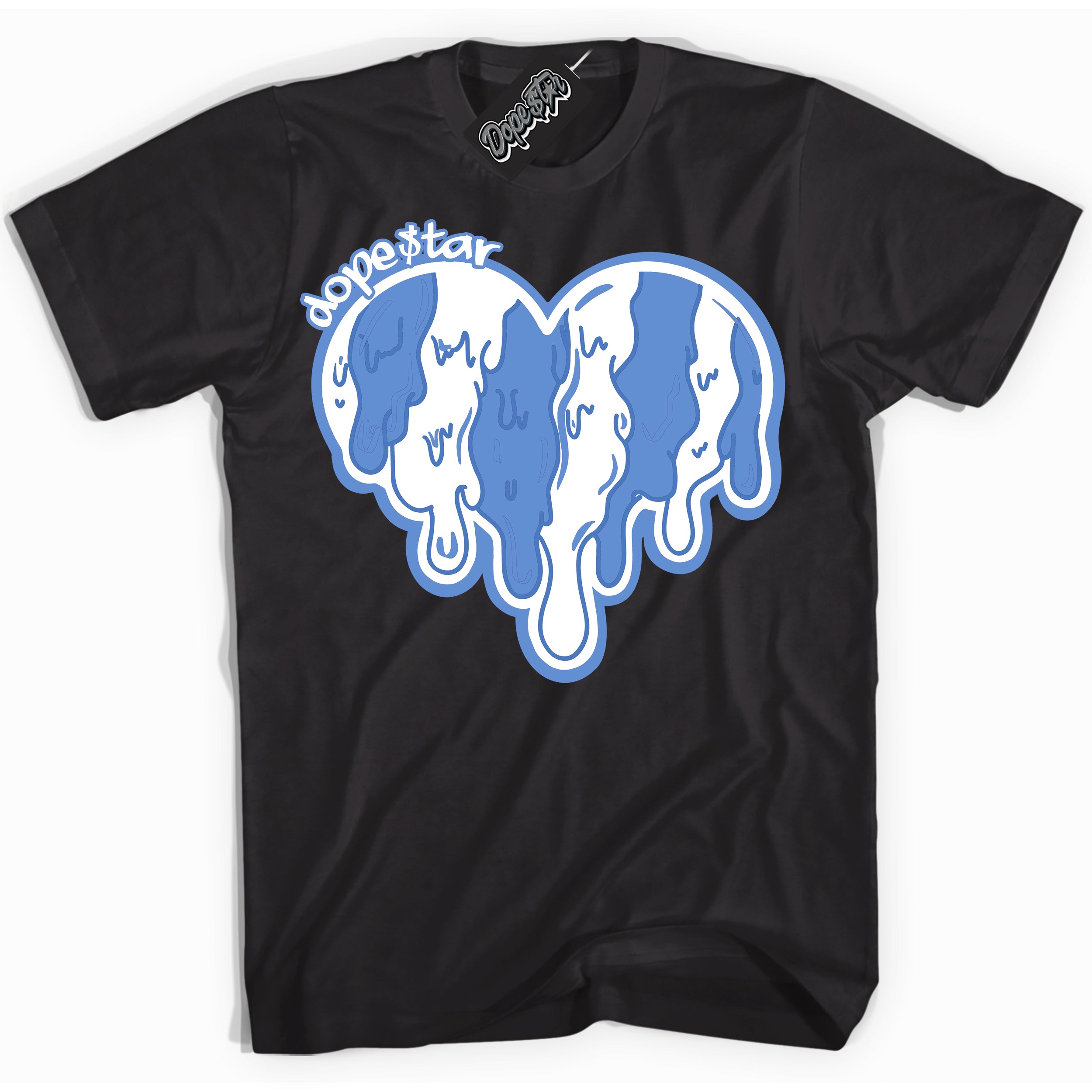 Cool Black Shirt with “ Melting Heart ” design that perfectly matches Polar Blue Dunk.