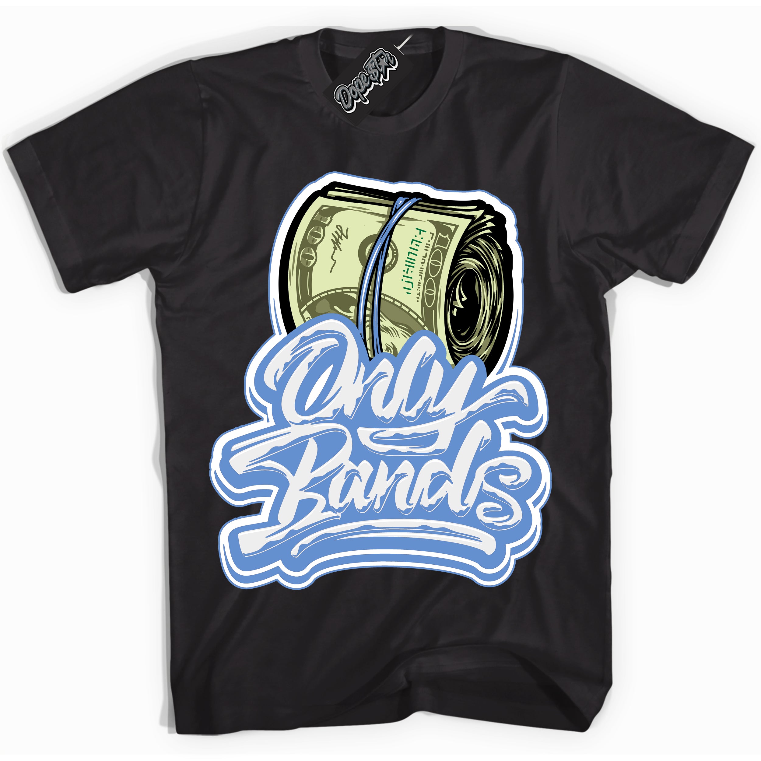 Cool Black Shirt with “ Only Bands ” design that perfectly matches Polar Blue Dunk.