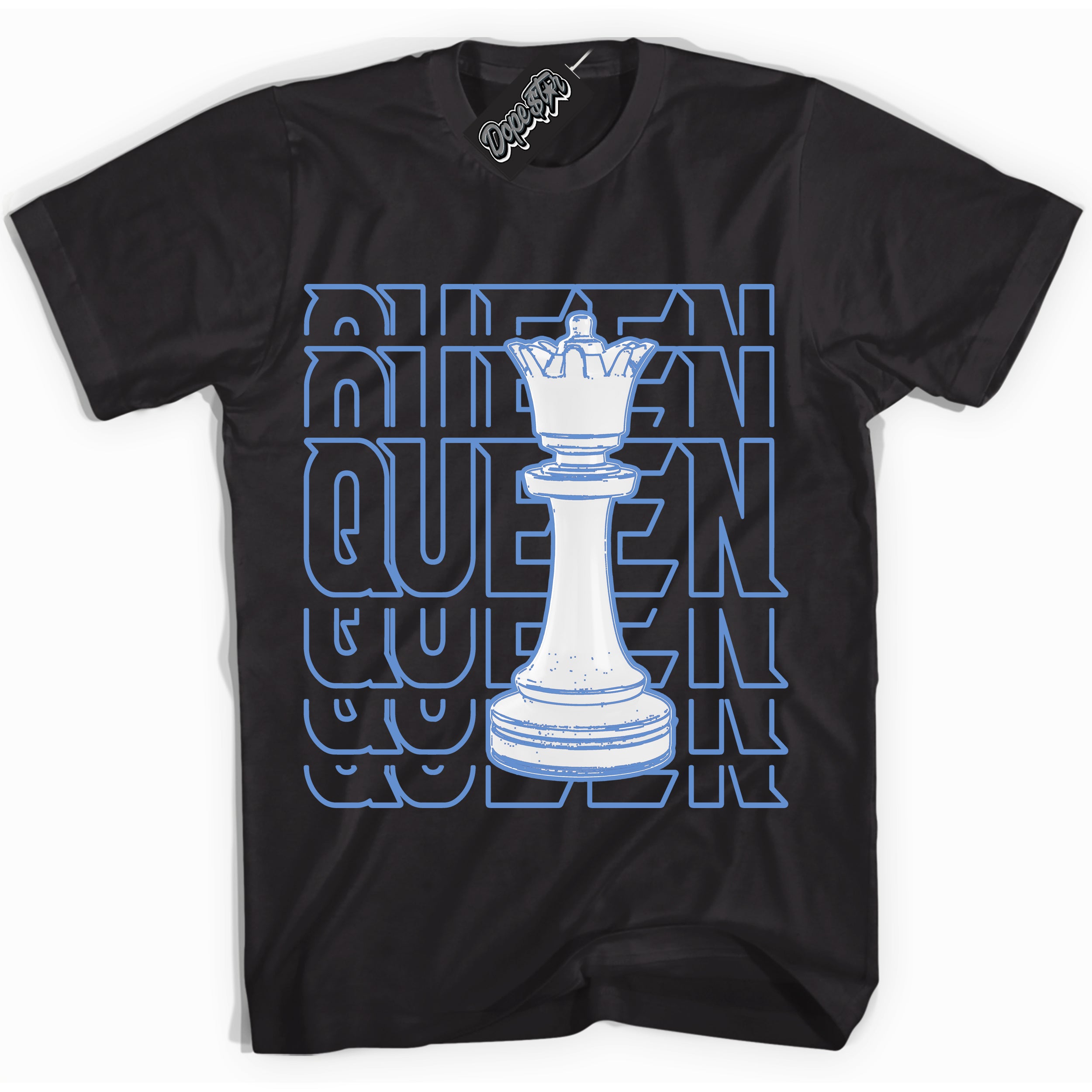 Cool Black Shirt with “ Queen Chess ” design that perfectly matches Polar Blue Dunk.