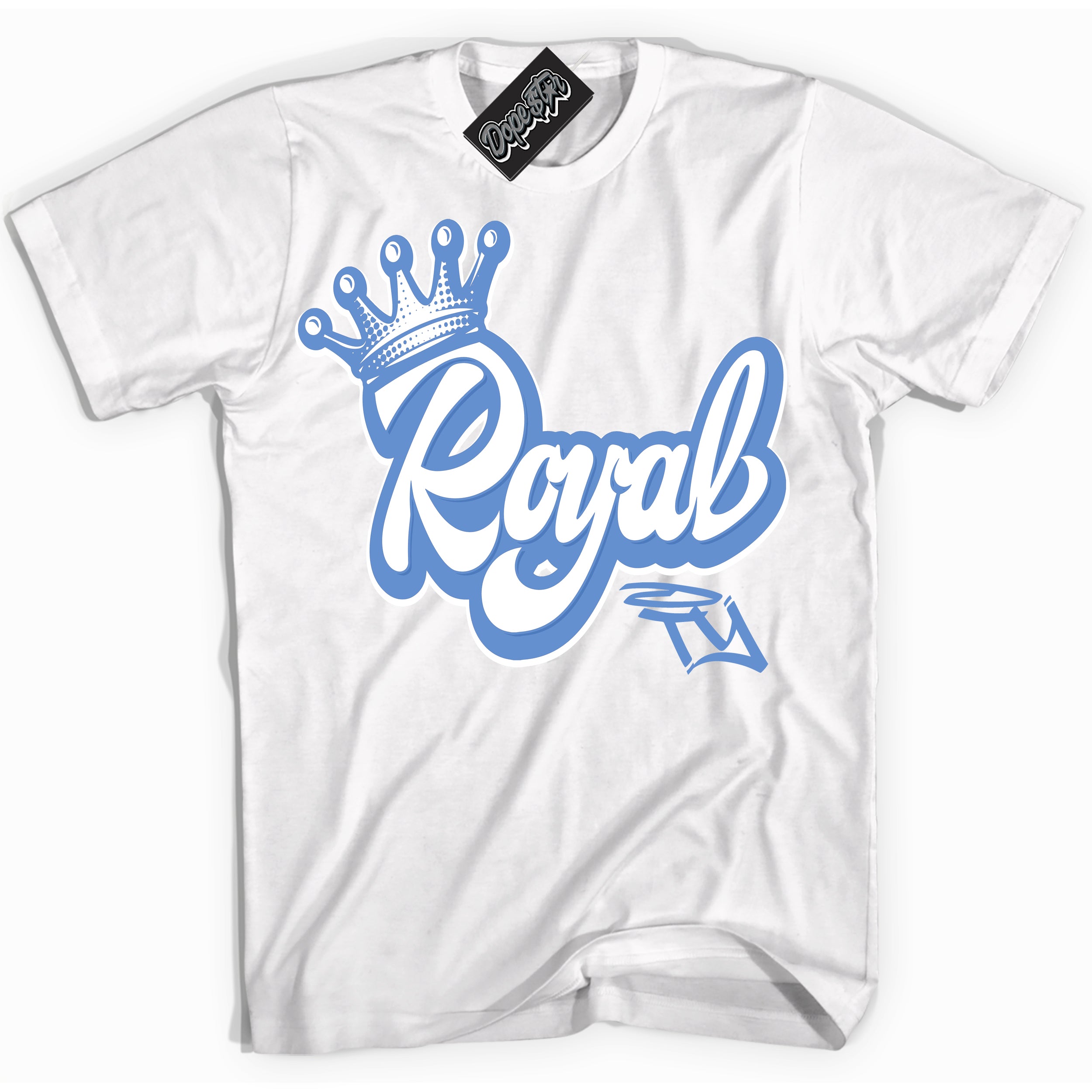 Cool White Shirt with “ Royalty ” design that perfectly matches Polar Blue Dunk.