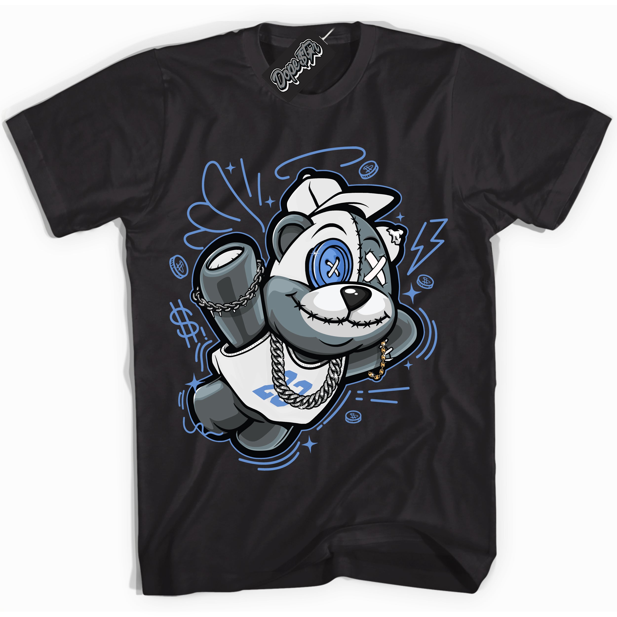 Cool Black Shirt with “ Slam Dunk Bear ” design that perfectly matches Polar Blue Dunk.