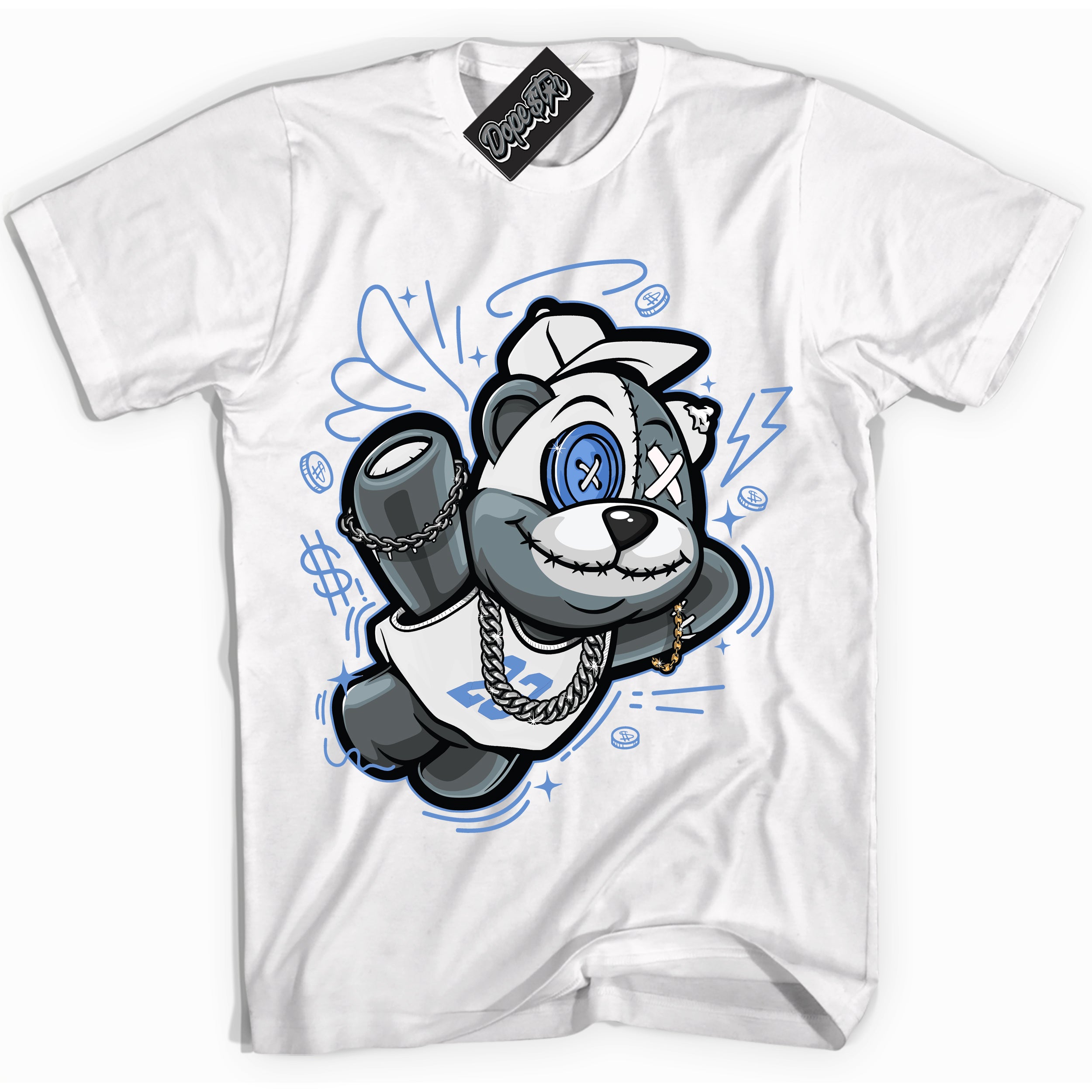 Cool White Shirt with “ Slam Dunk Bear ” design that perfectly matches Polar Blue Dunk.