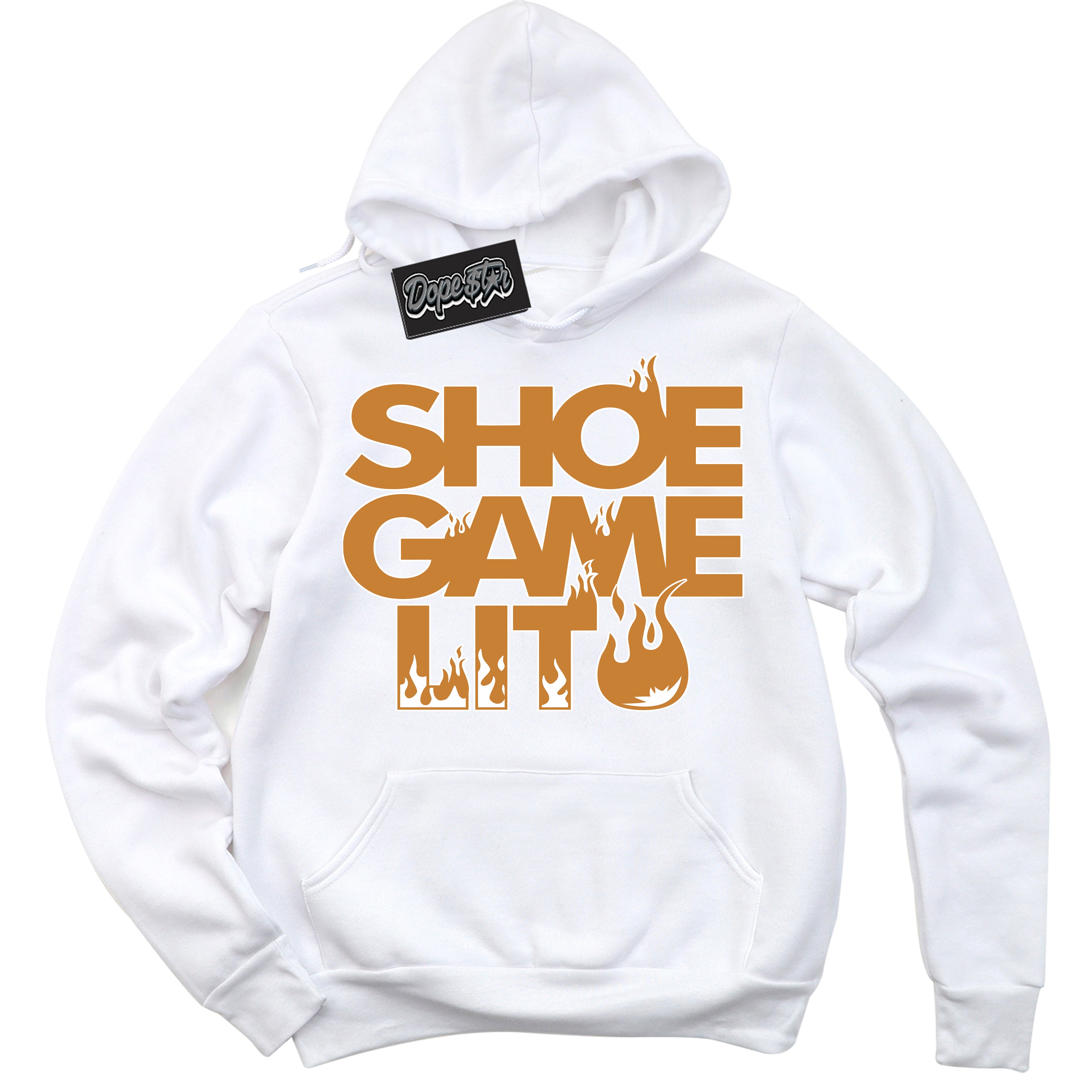 Cool White Hoodie with “ Shoe Game Lit '' design that Perfectly Matches Reverse Curry Sneakers.